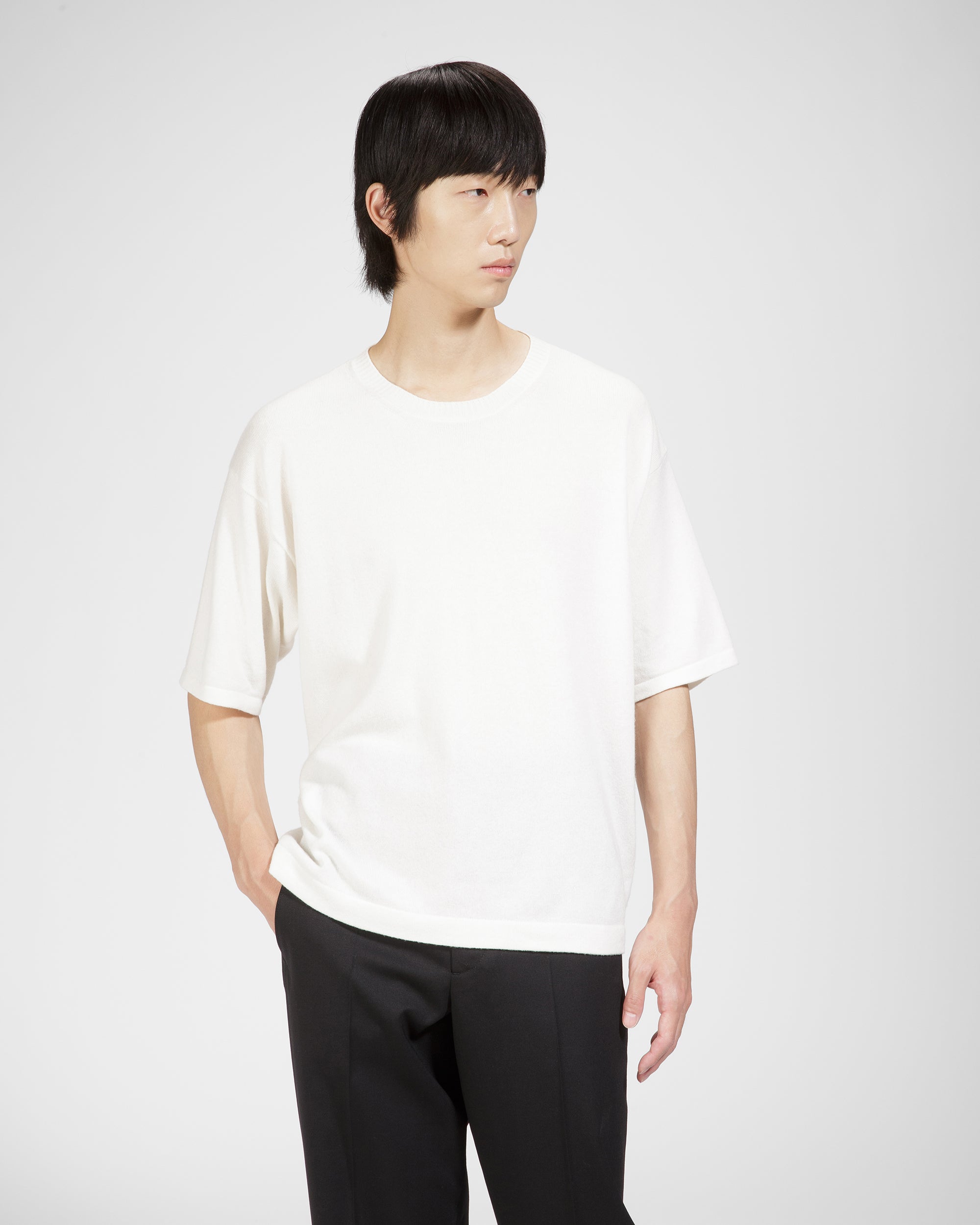 カシミア ニット Tシャツ ボーンホワイト カシミア ニット Tシャツ - 男性 - Bally - 02