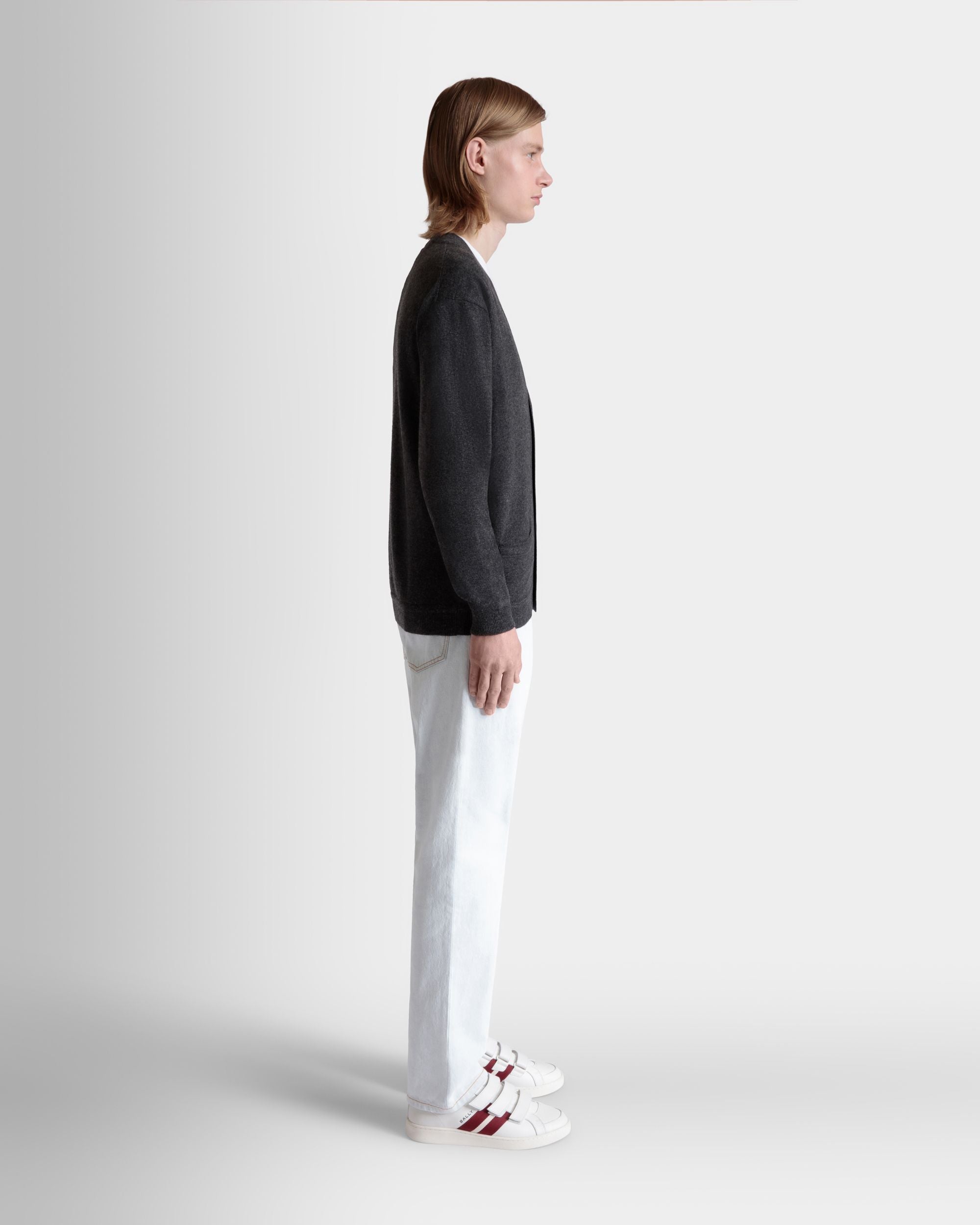 カーディガン Ballyクレストロゴ ダークグレー カシミア - 男性 - Bally - 05