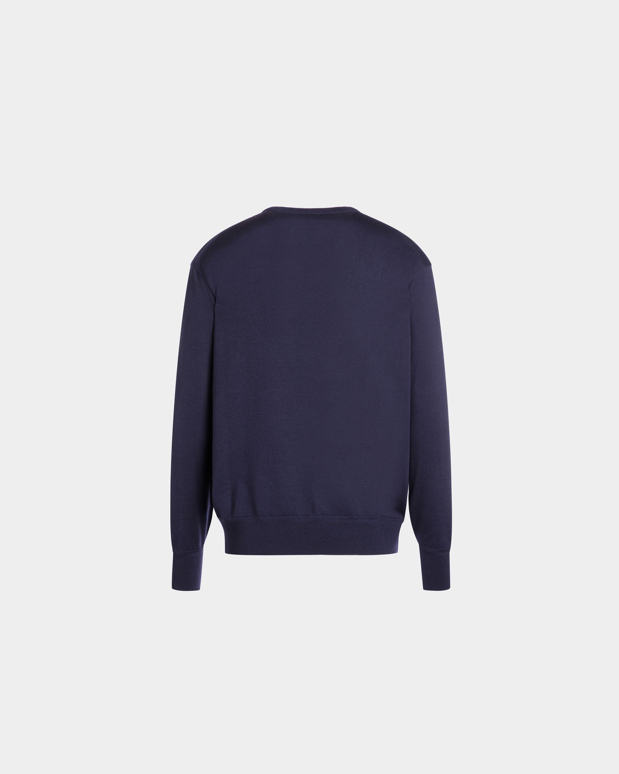 クルーネック セーター ネイビーブルー ウール＆カシミアブレンド - 男性 - Bally - 04