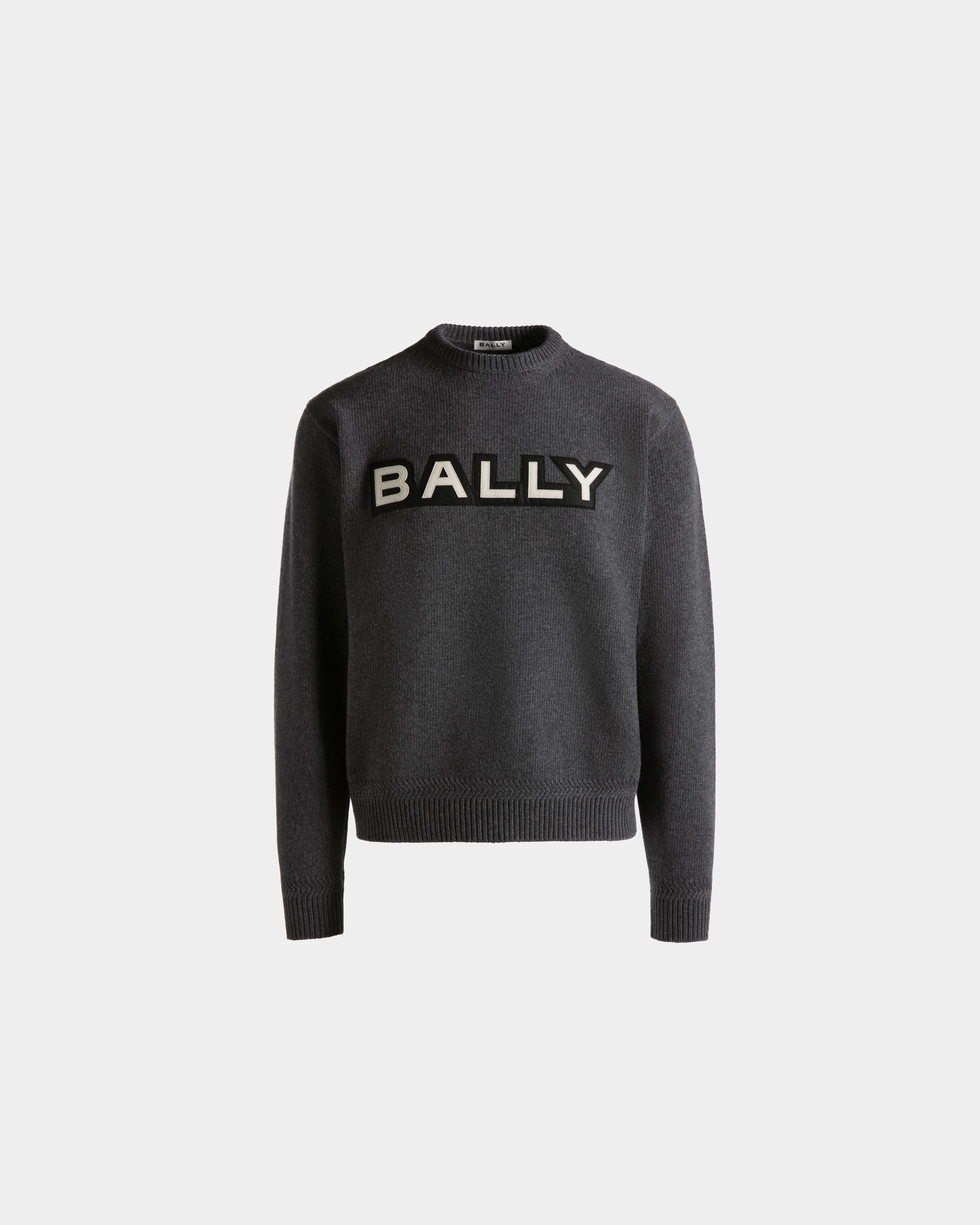 クルーネック セーター ロゴ ダークグレー ウール - 男性 - Bally - 01