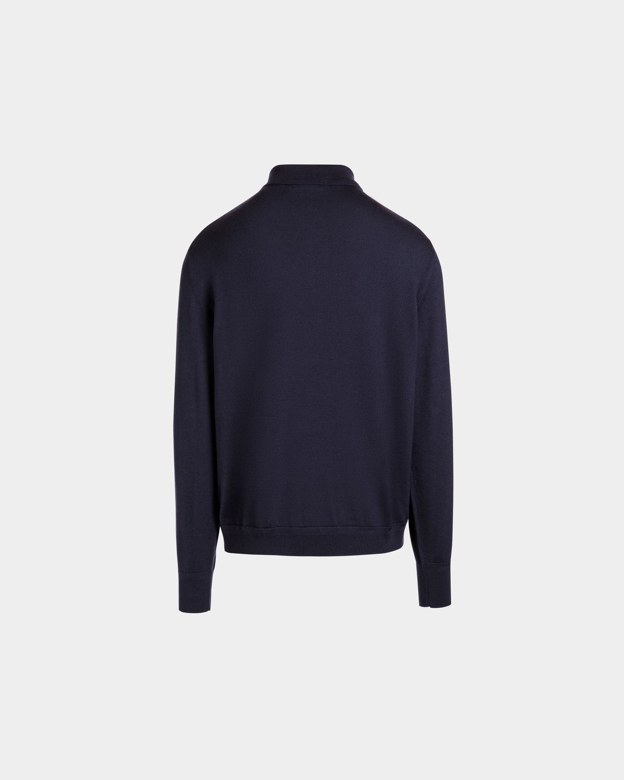 ロングスリーブ ポロシャツ Ballyクレストロゴ ネイビーブルー カシミアブレンド - 男性 - Bally - 07