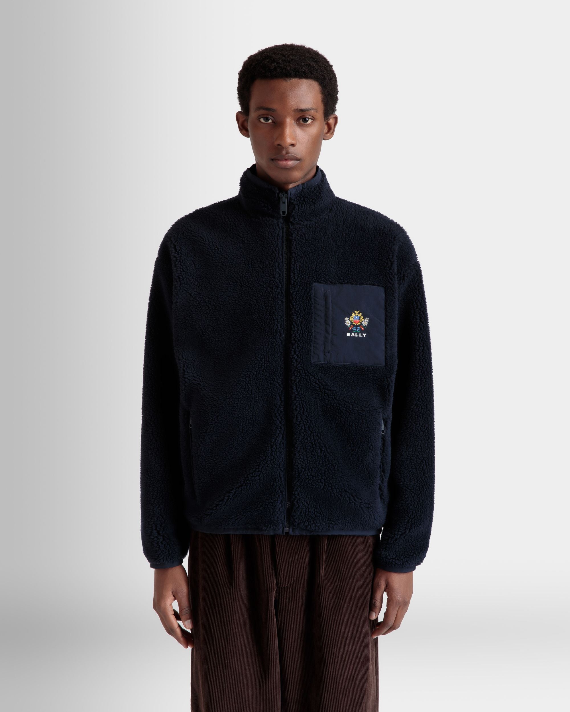 Winter Capsule フルジップ スウェットシャツ アルパインフラワー ネイビーブルー フリース - 男性 - Bally - 08