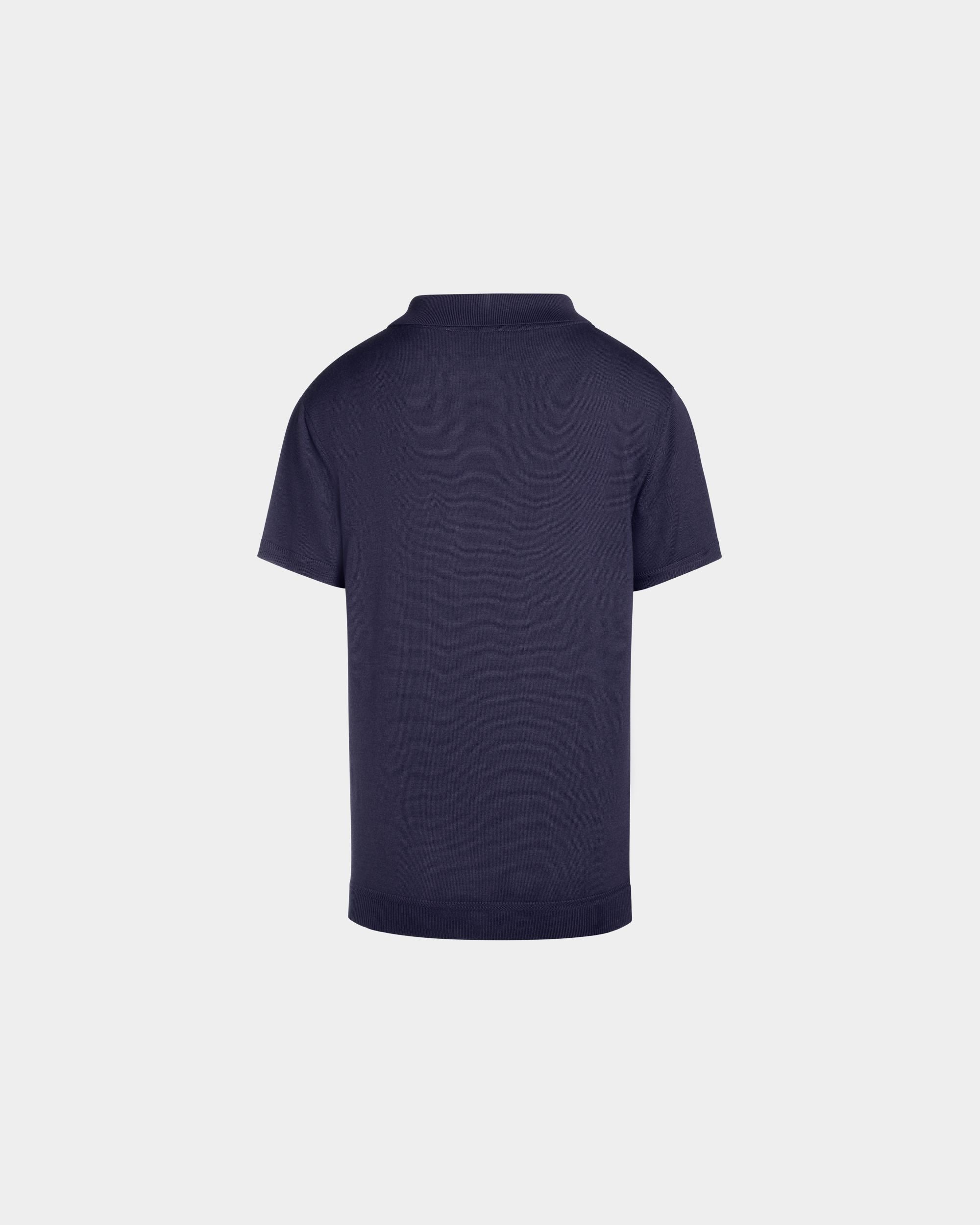 ポロシャツ ネイビーブルー ウール＆カシミア Ballyクレストエンブロイダリー - 男性 - Bally - 03