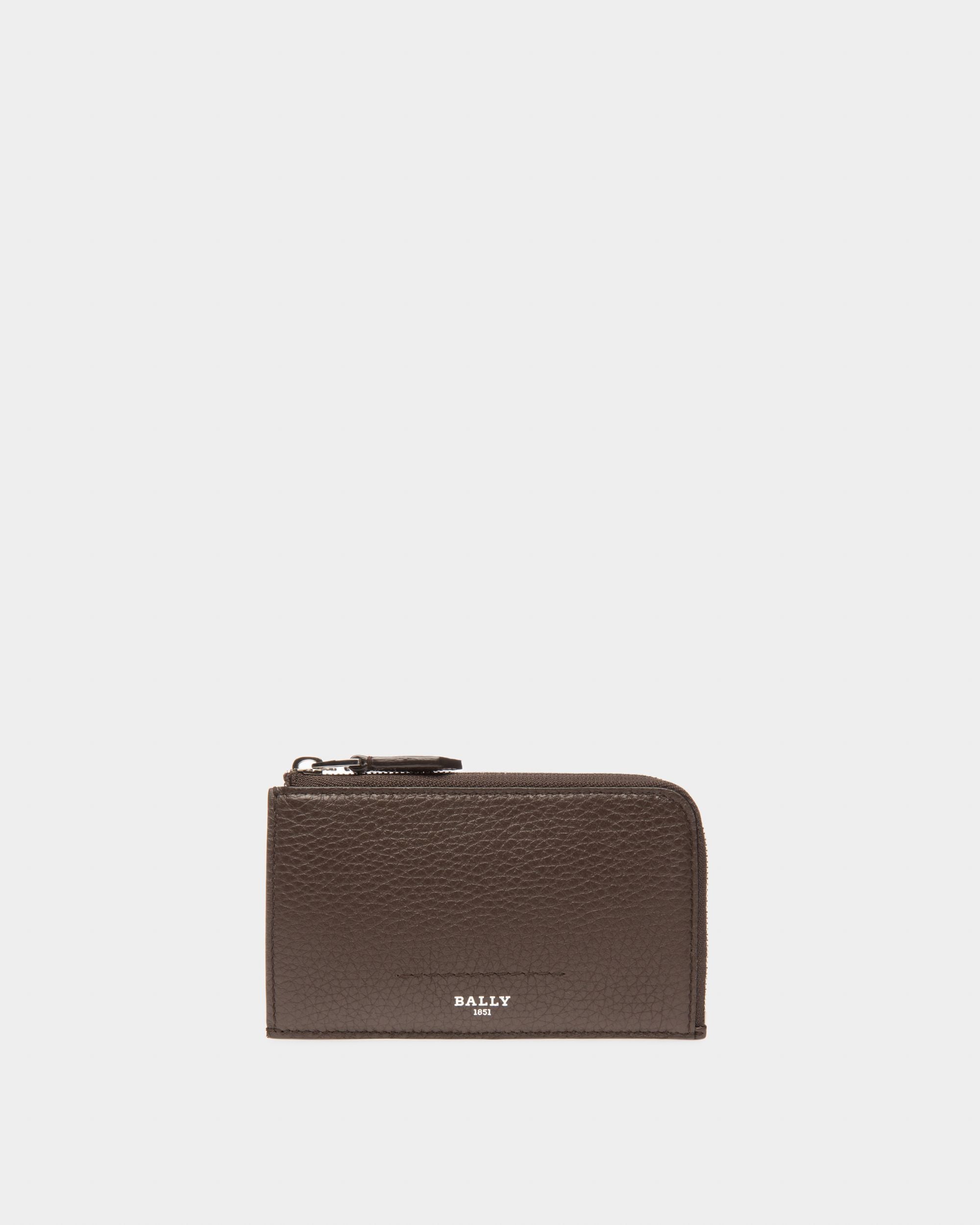 Scord エボニーブラウン レザー カードホルダー - 男性 - Bally - 01