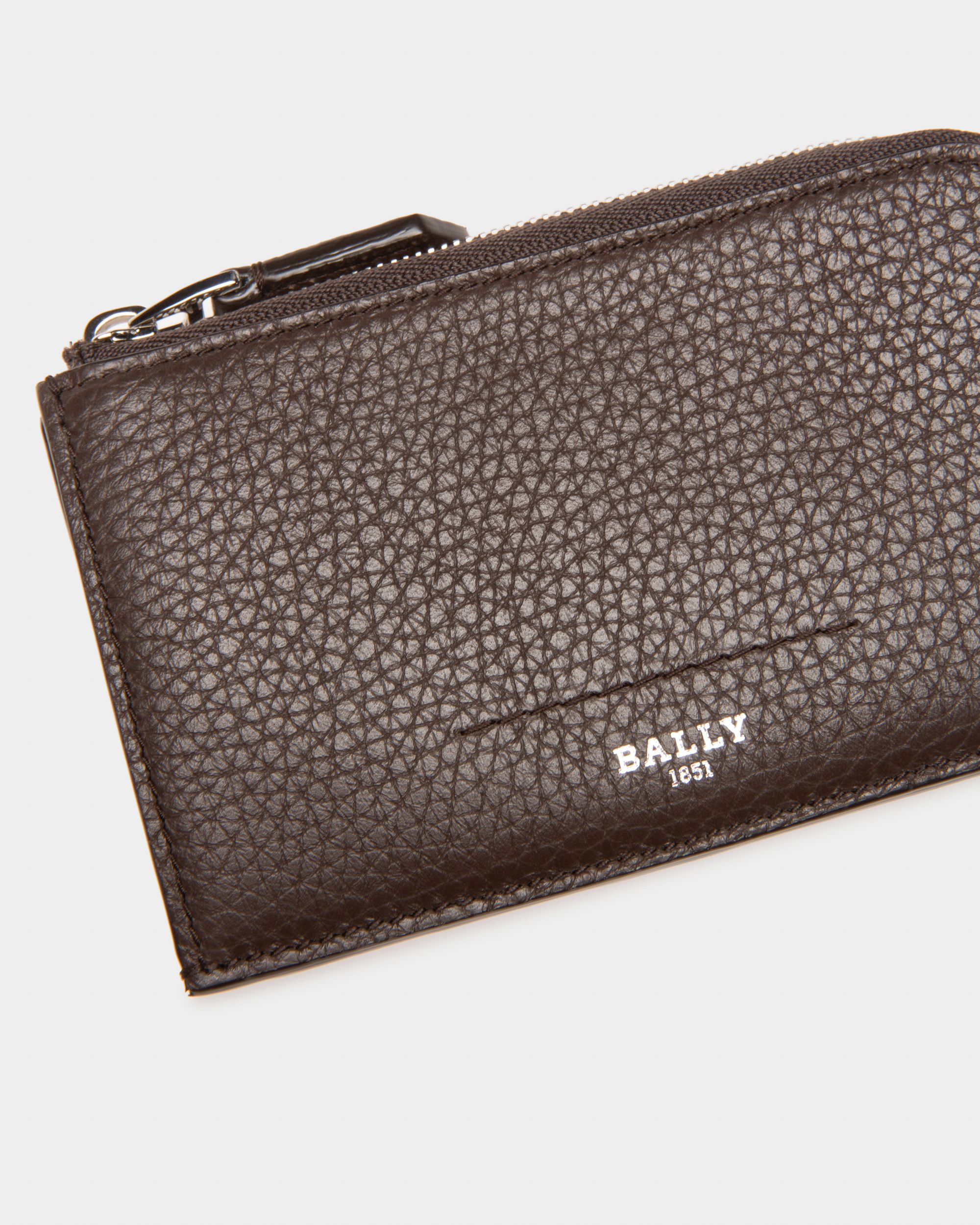Scord エボニーブラウン レザー カードホルダー - 男性 - Bally - 03