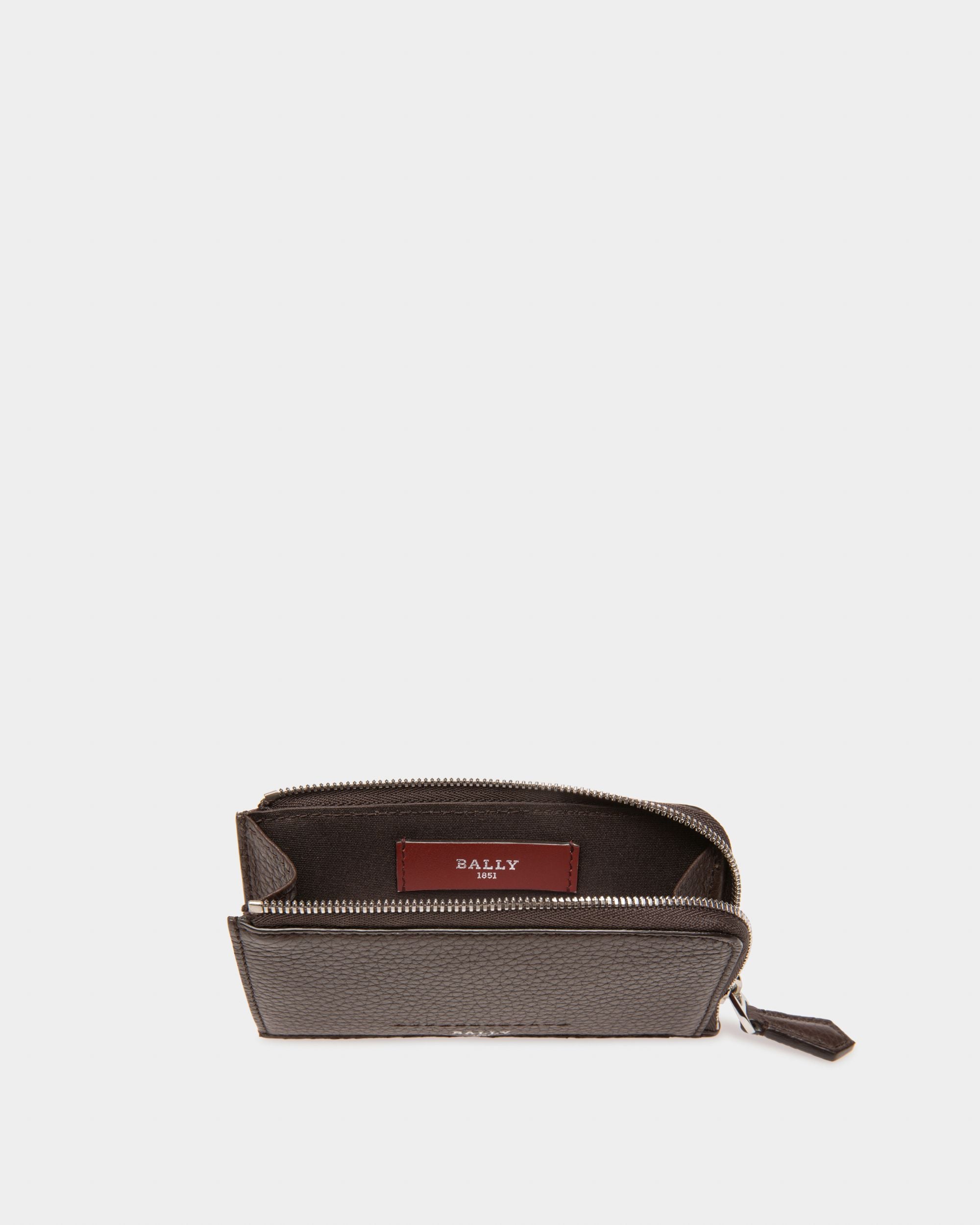 Scord エボニーブラウン レザー カードホルダー - 男性 - Bally - 04