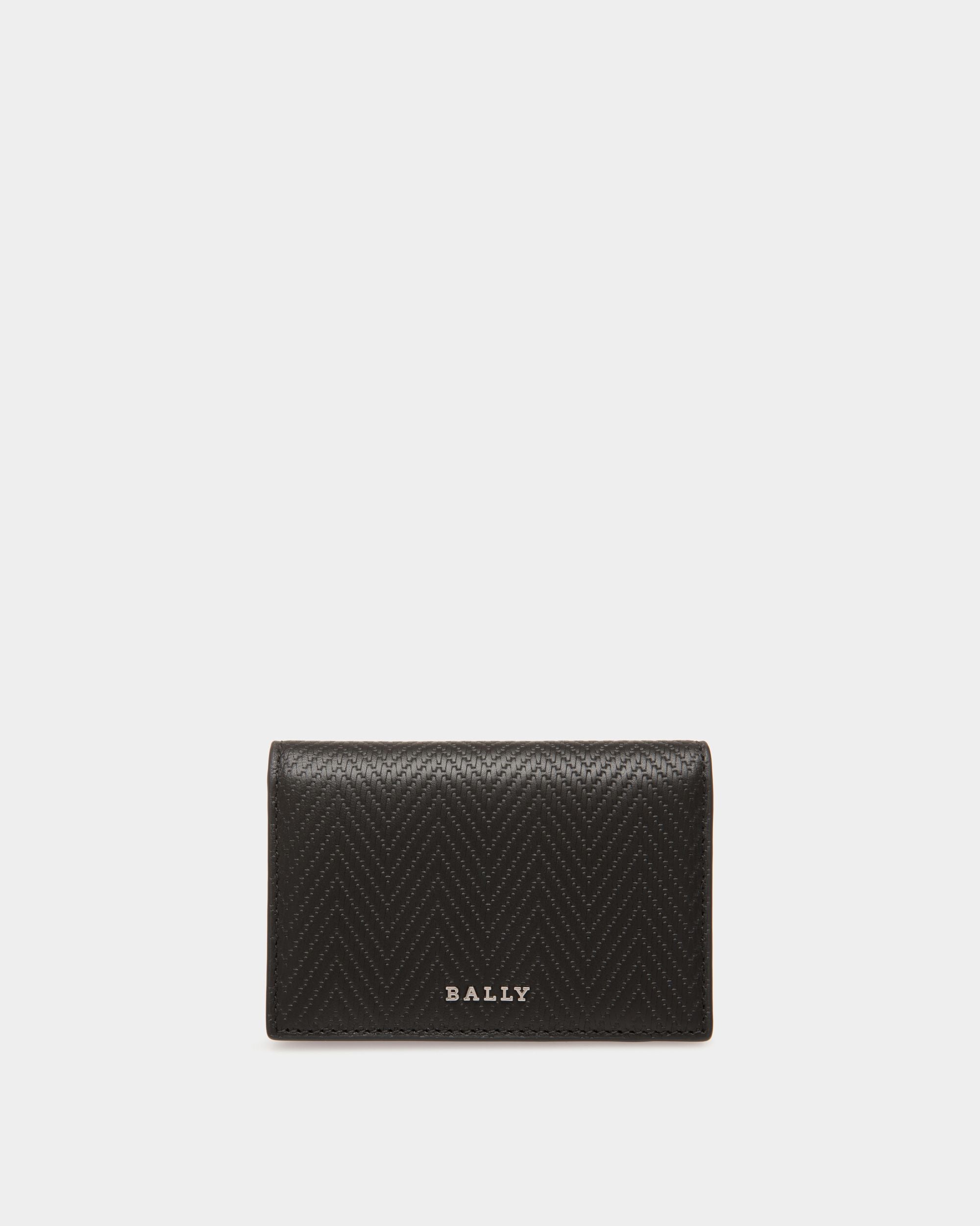 Business Card Holder In Black Leather - 男性 - Bally - 01