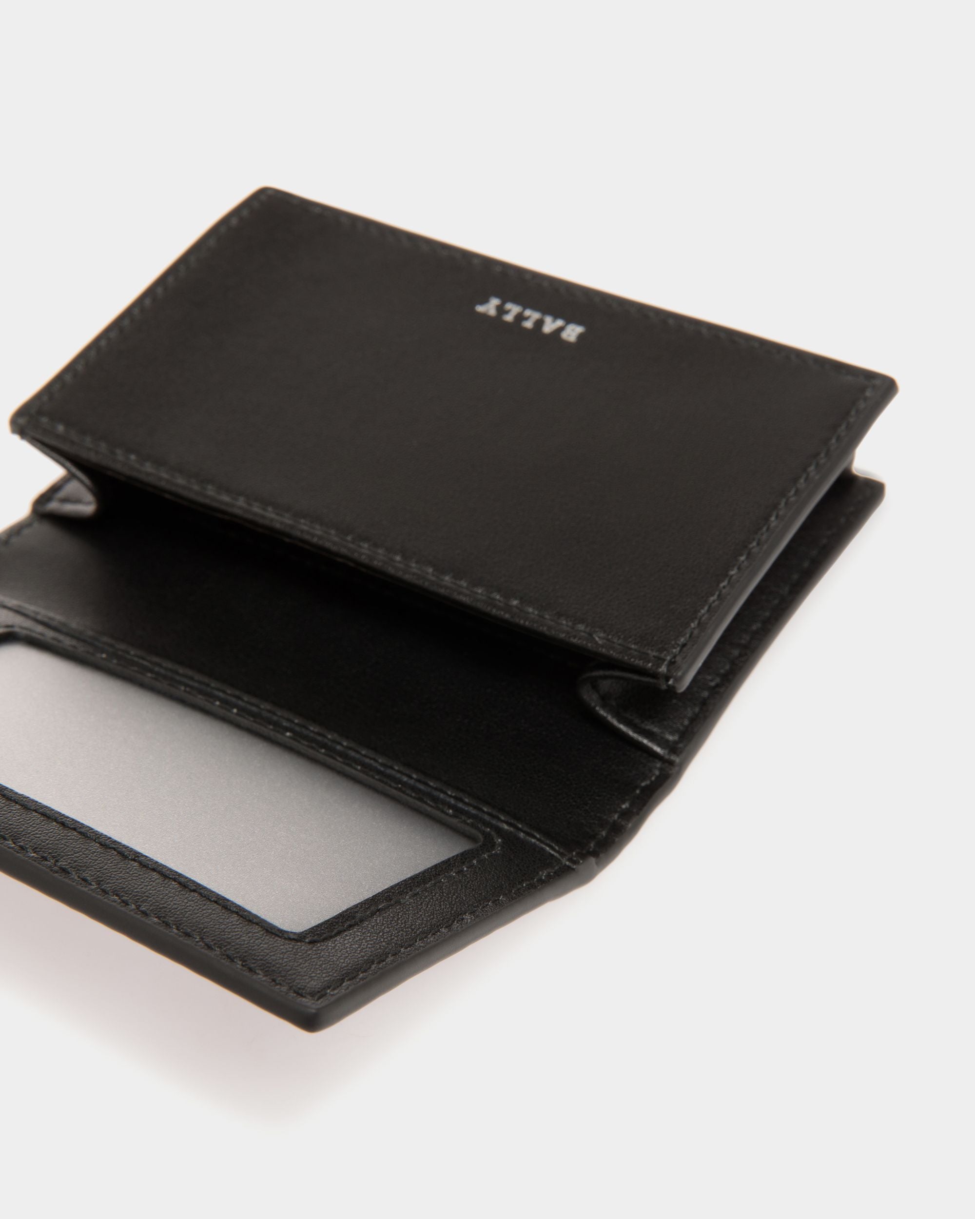 Business Card Holder In Black Leather - 男性 - Bally - 04