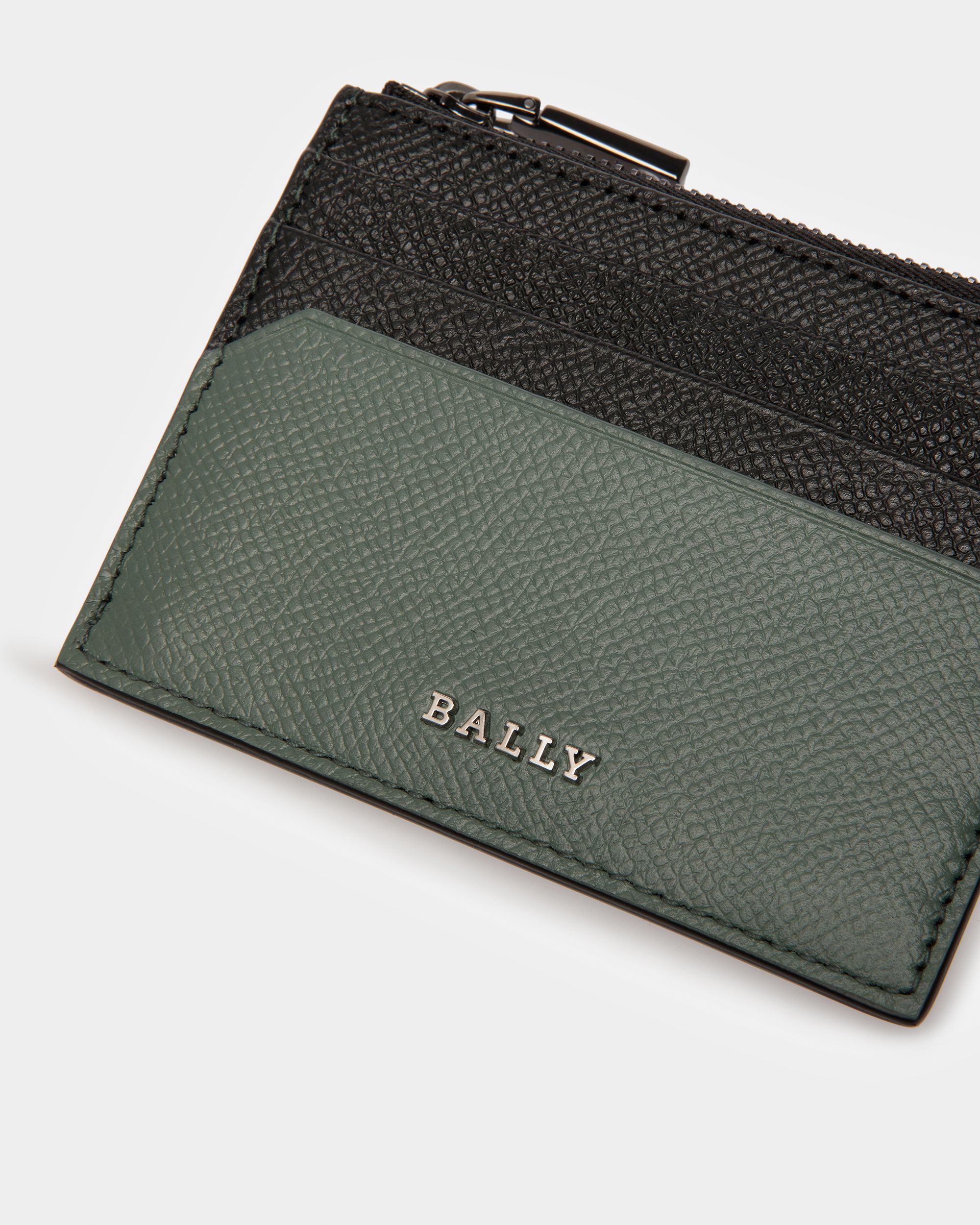 Byrion ブラック＆セージ レザー ビジネスカードホルダー - 男性 - Bally - 03