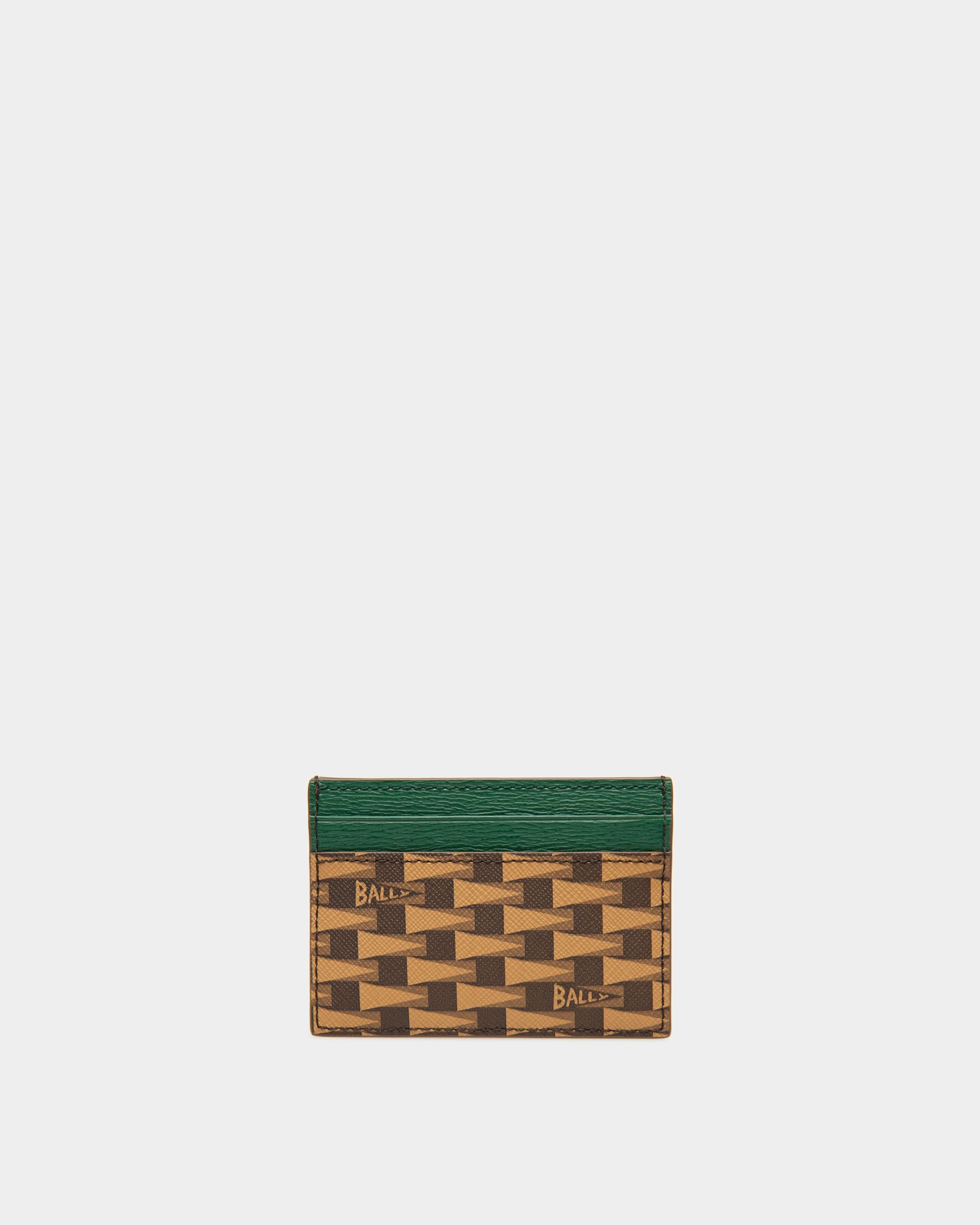 Pennant ビジネスカードホルダー デザートブラウン＆ケリーグリーン レザー＆TPU - 男性 - Bally - 02