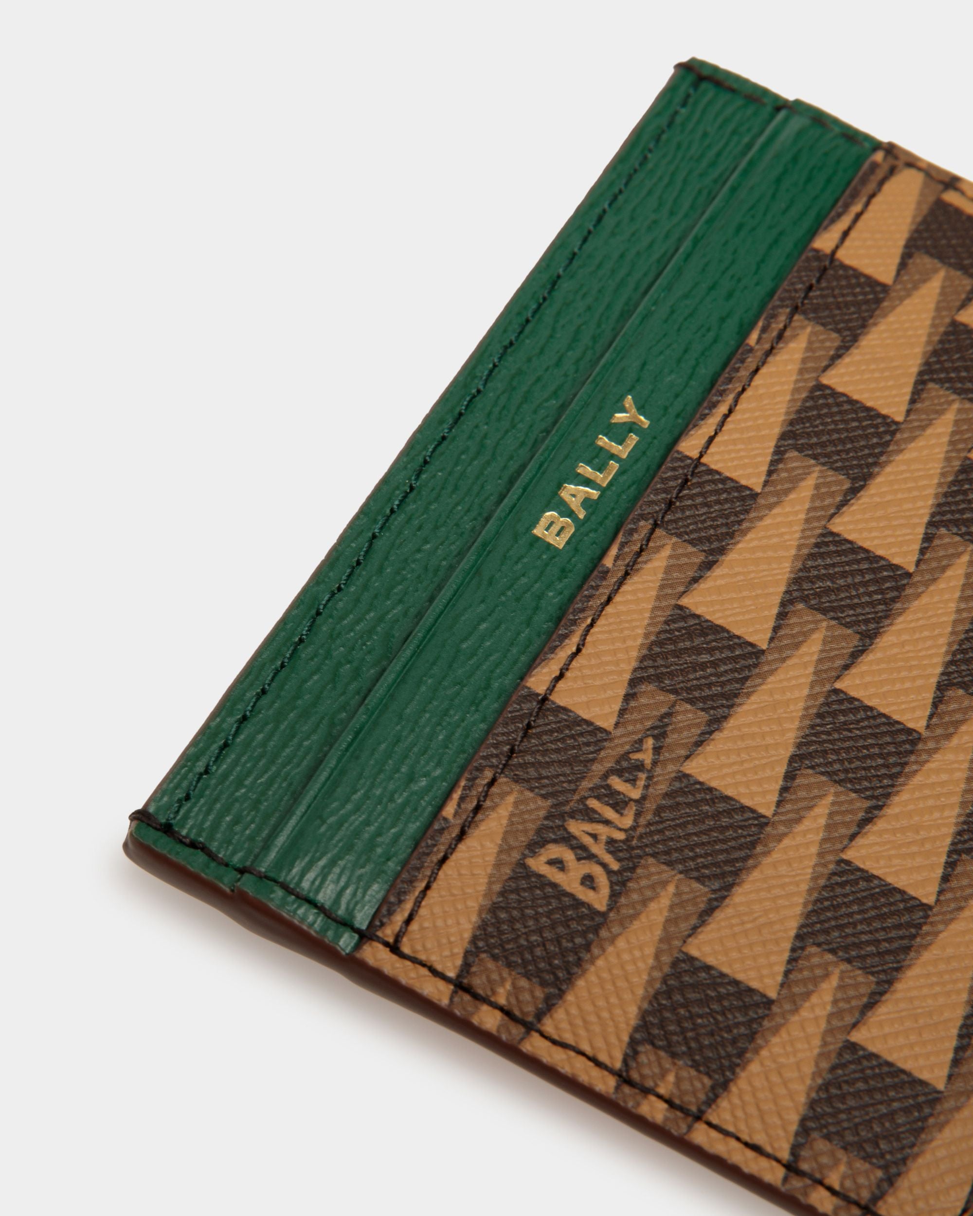 Pennant ビジネスカードホルダー デザートブラウン＆ケリーグリーン レザー＆TPU - 男性 - Bally - 04