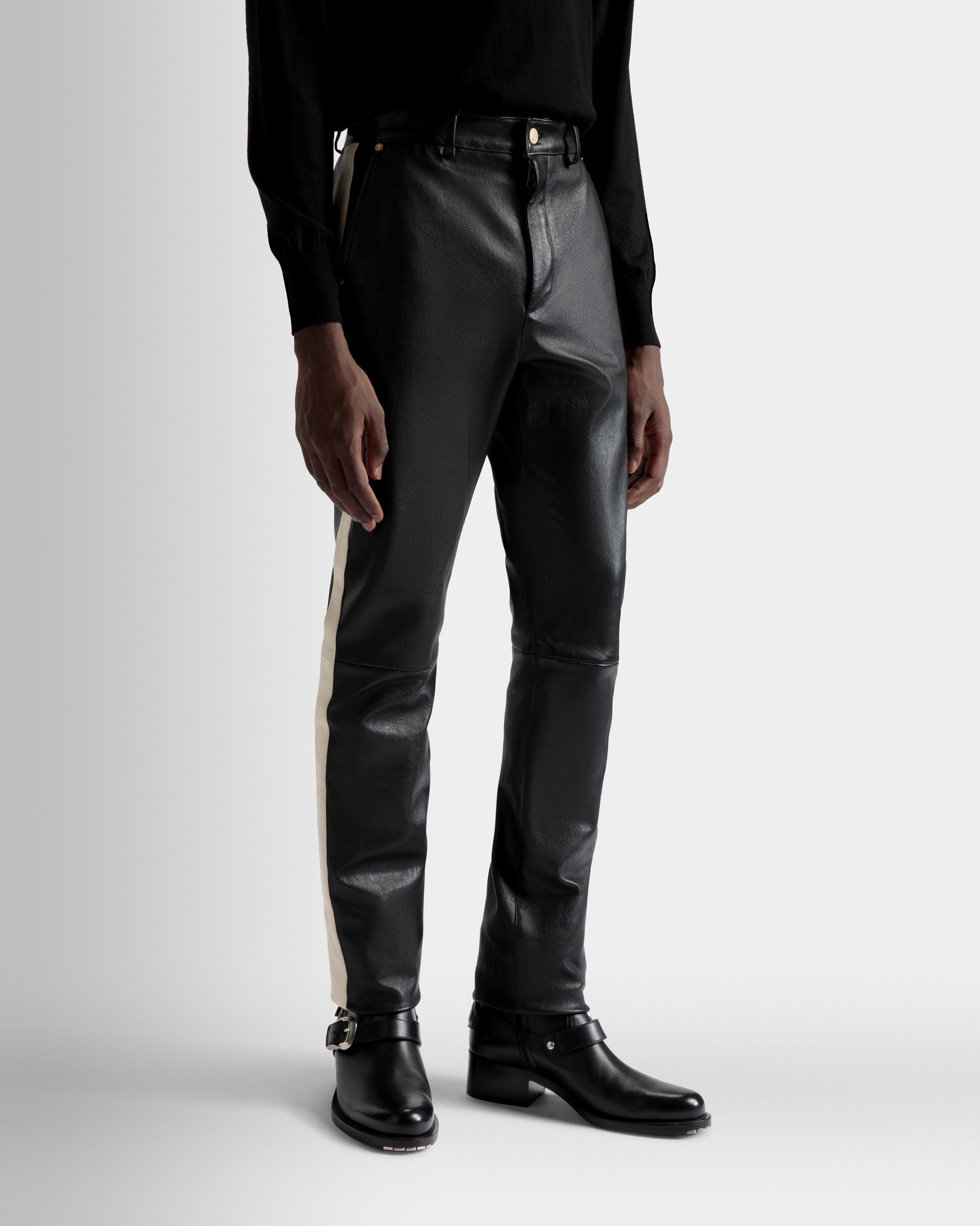 ナッパレザー ストレッチ パンツ ブラック レザー - 男性 - Bally - 03