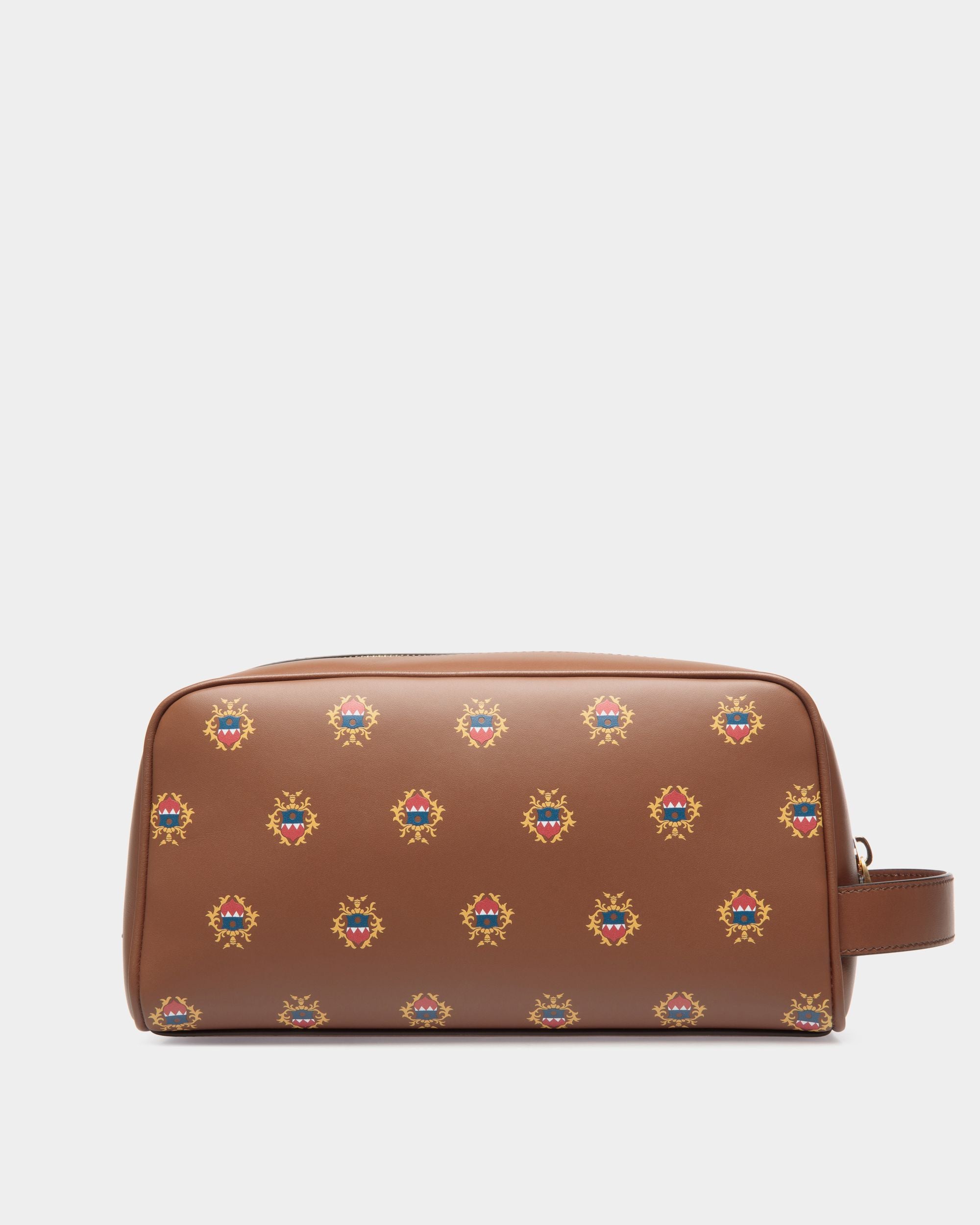 Easy Bally ポーチ ブラウン レザー Ballyクレストプリント - 男性 - Bally - 02