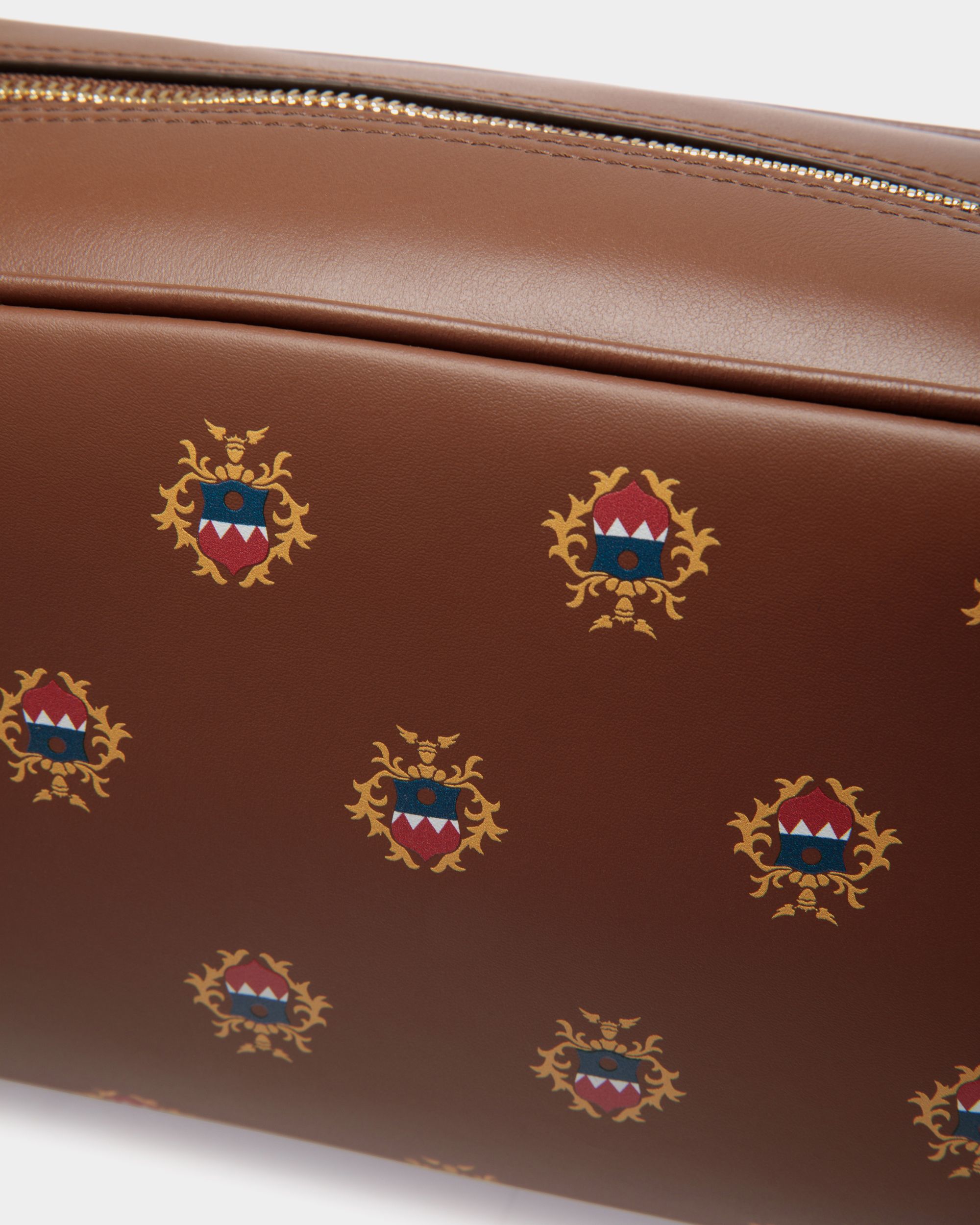 Easy Bally ポーチ ブラウン レザー Ballyクレストプリント - 男性 - Bally - 04