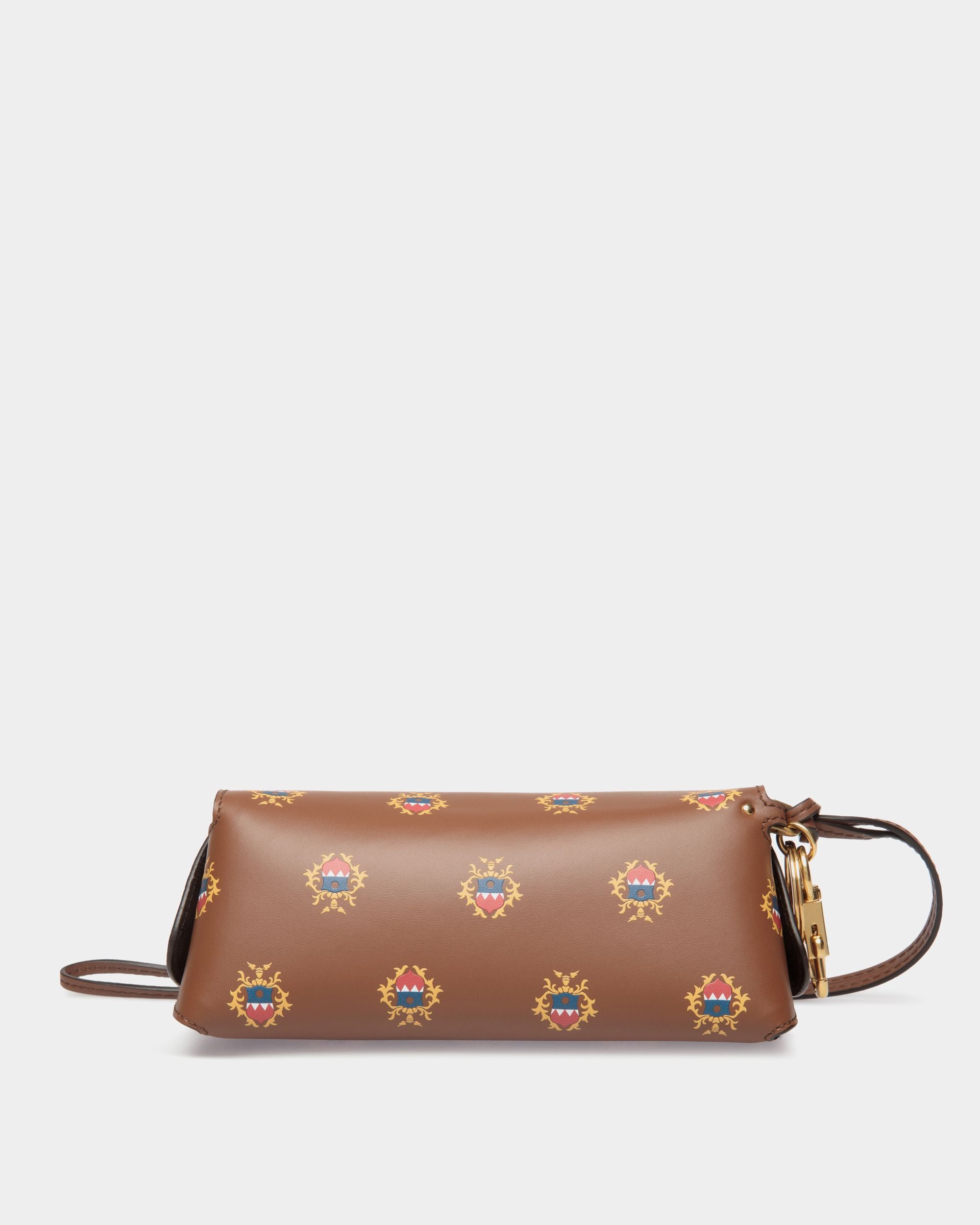 Easy Bally アイウェアケース ブラウン レザー Ballyクレストプリント - 男性 - Bally - 02
