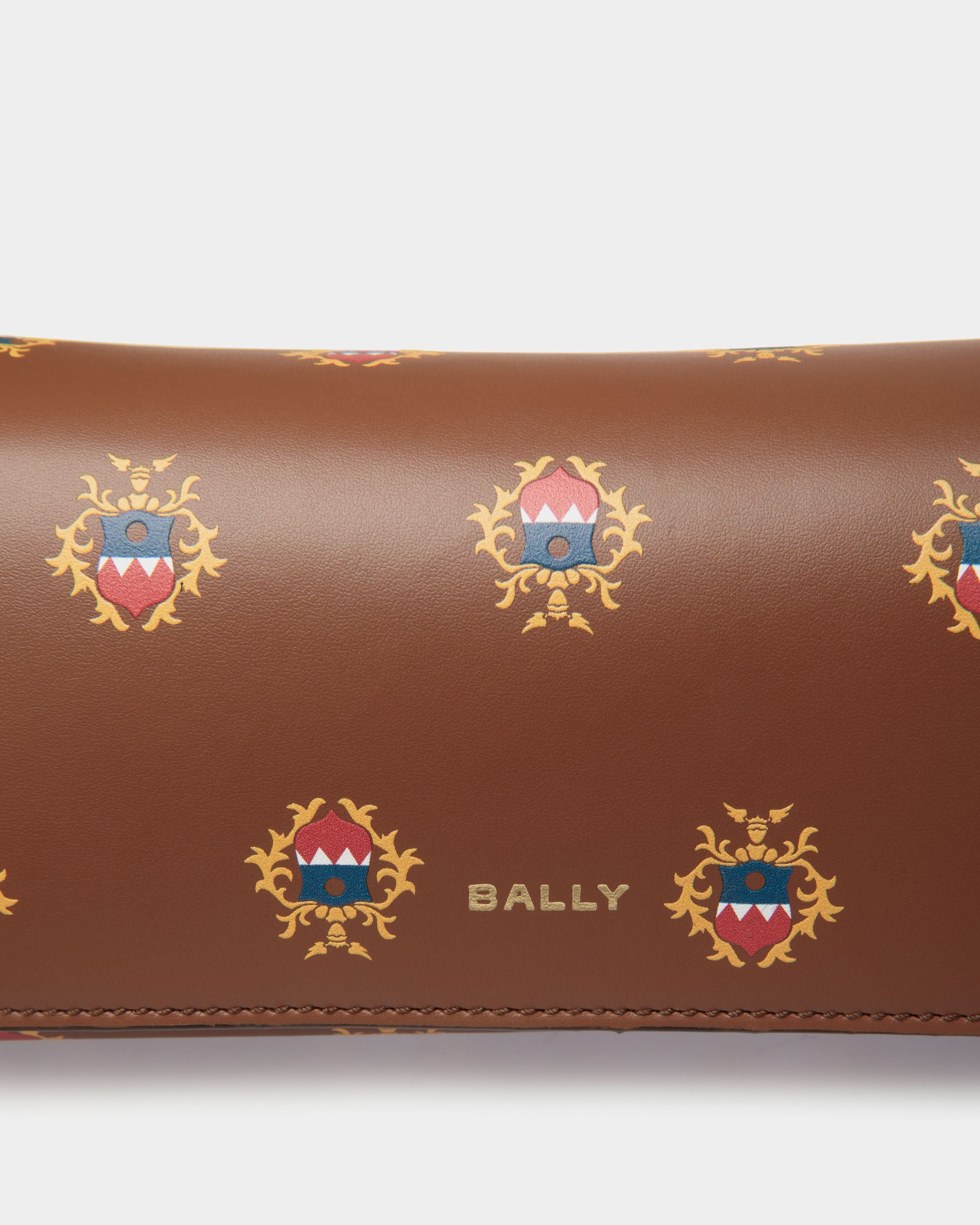 Easy Bally アイウェアケース ブラウン レザー Ballyクレストプリント - 男性 - Bally - 04