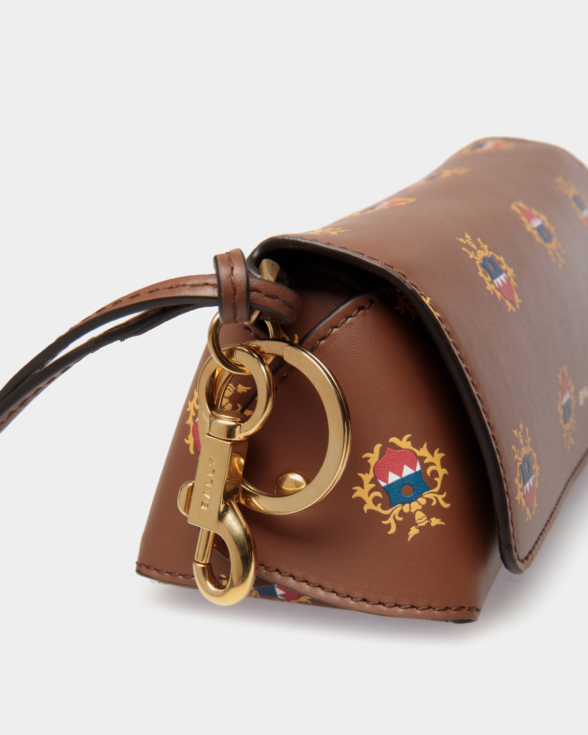 Easy Bally アイウェアケース ブラウン レザー Ballyクレストプリント - 男性 - Bally - 05