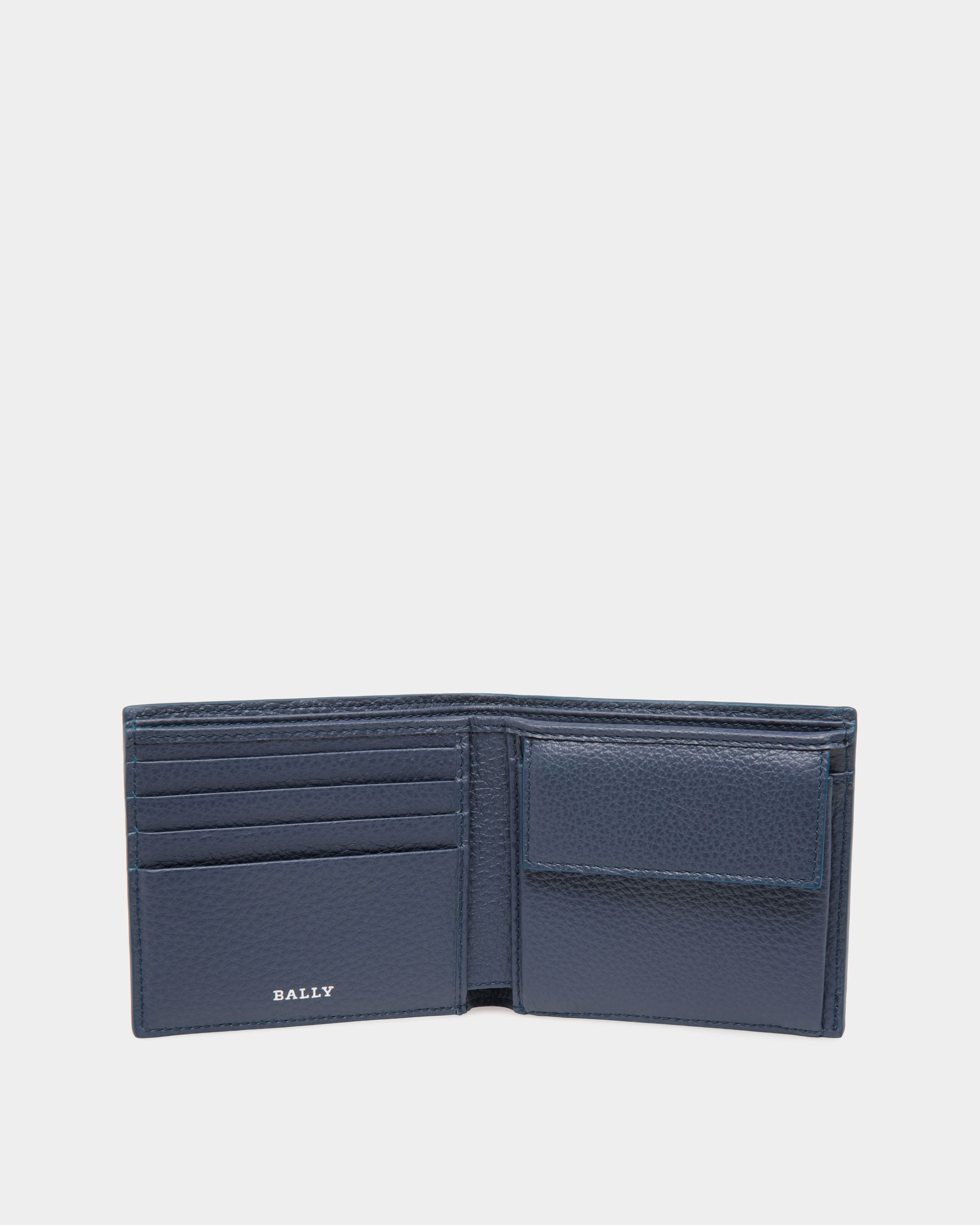 Coin Wallet In Blue Leather - 男性 - Bally - 03