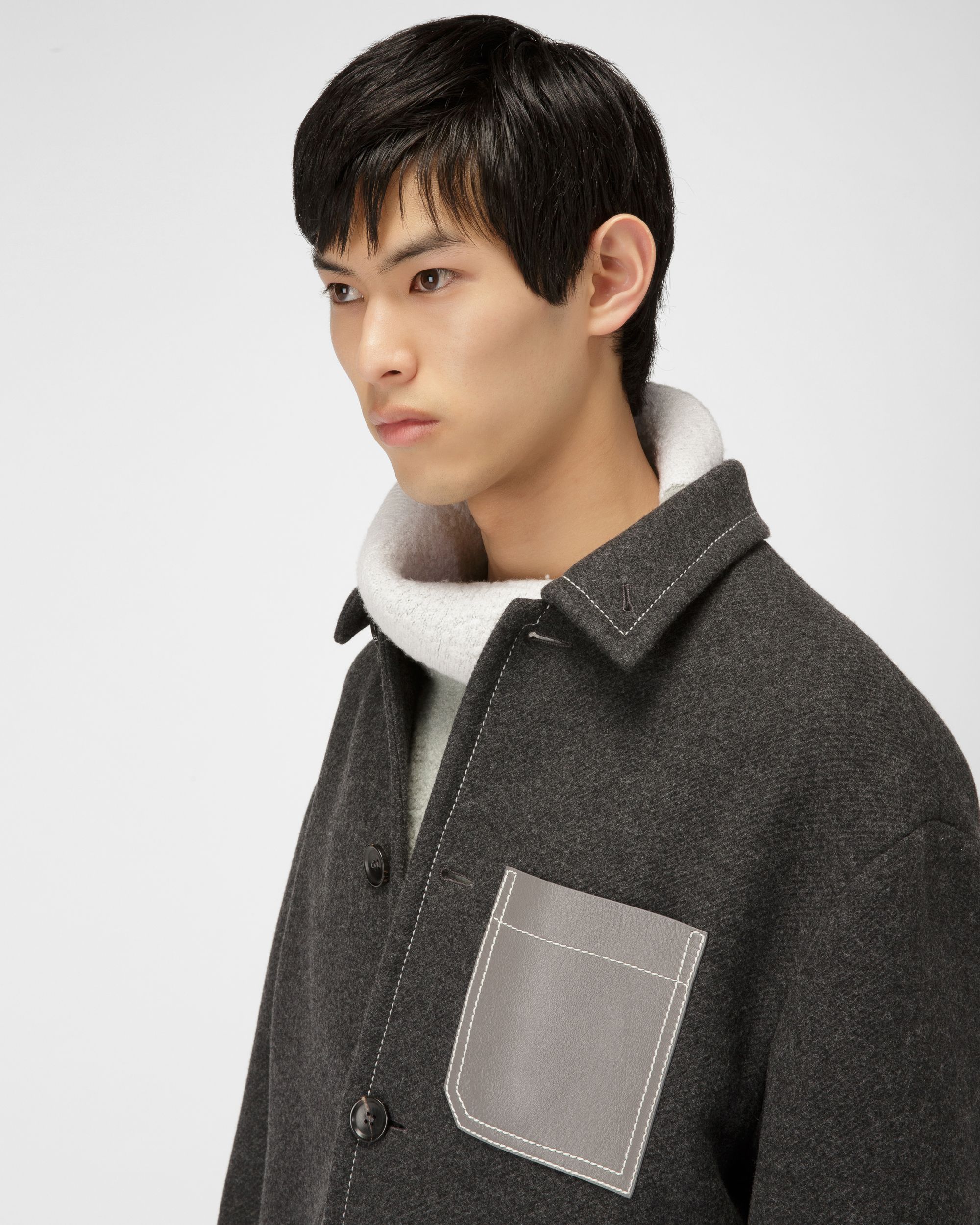 グレー ミックスウール コート - 男性 - Bally - 02