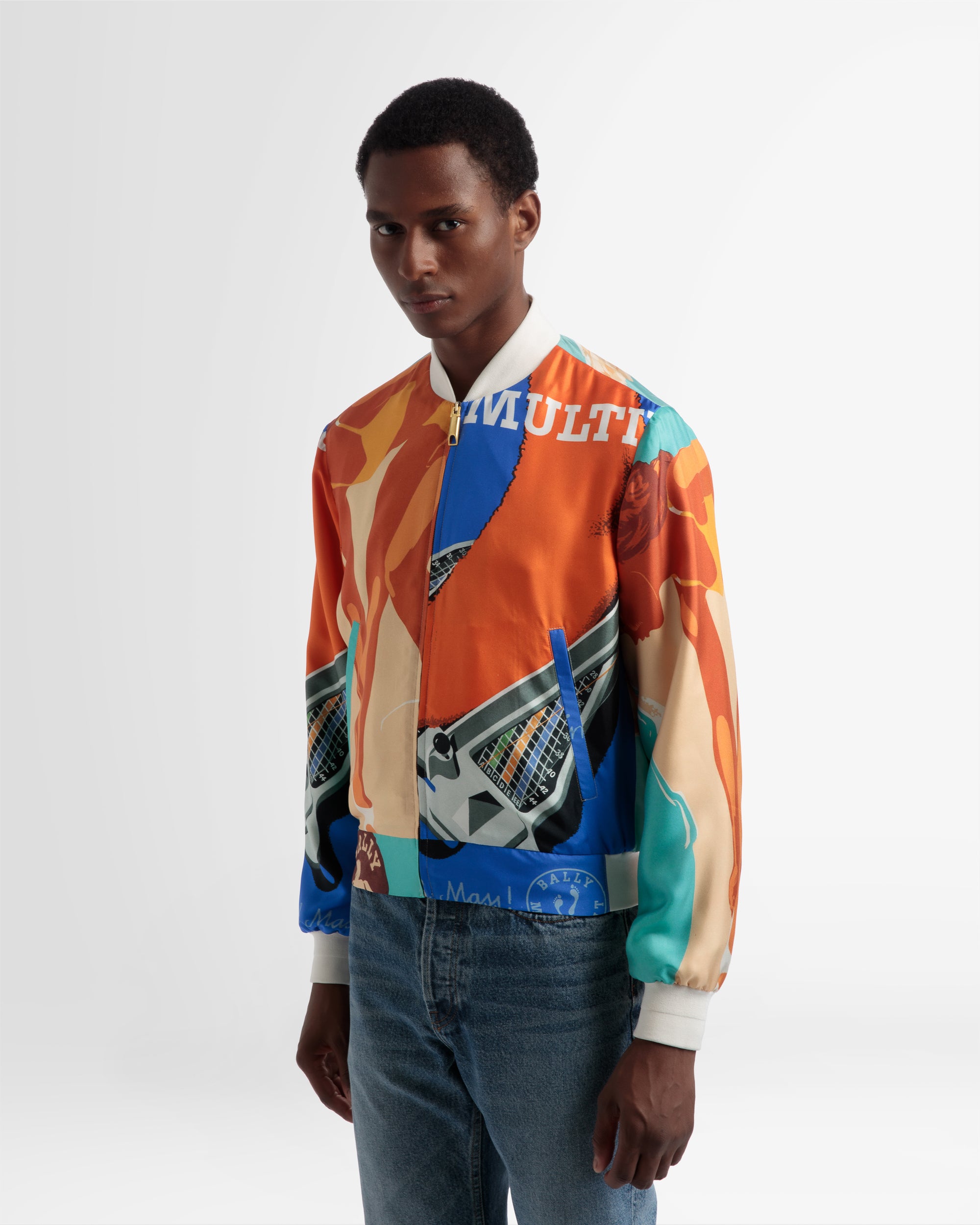 シルク プリント ボンバージャケット マルチカラー - 男性 - Bally - 02
