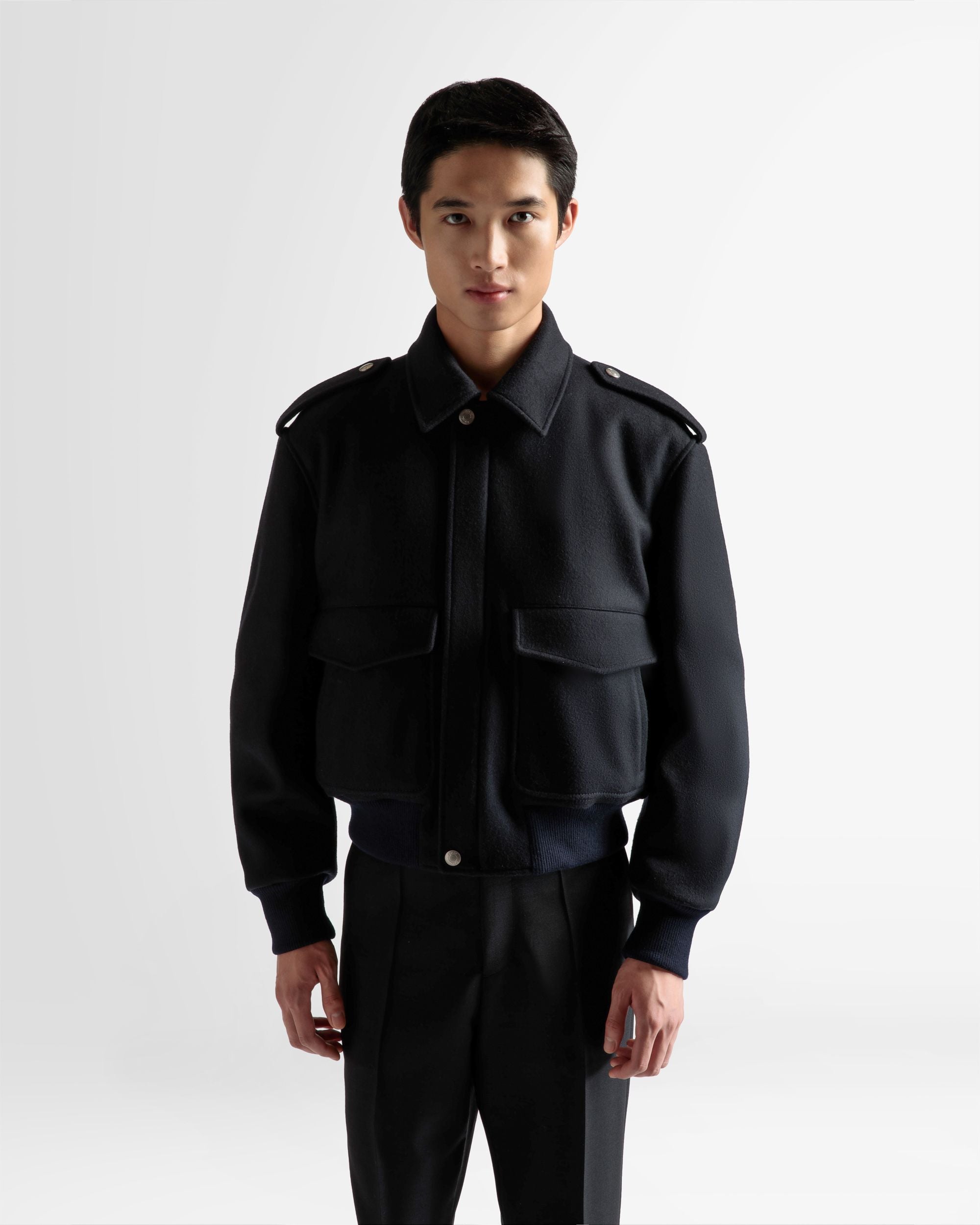 ボンバージャケット ネイビー ウールブレンド - 男性 - Bally - 03