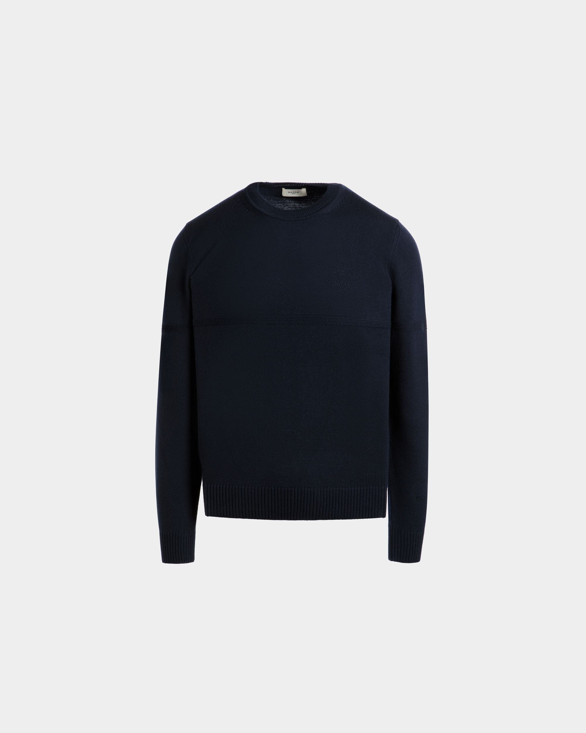 Sweater In Blue Wool - 男性 - Bally - 01