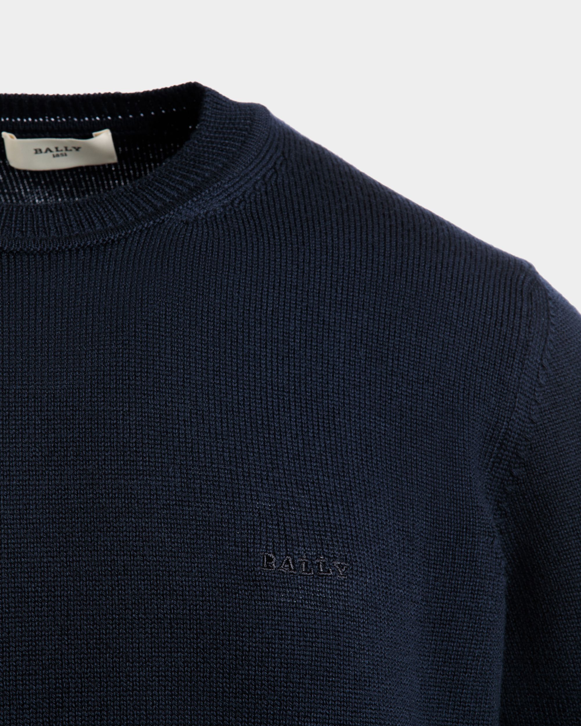 Sweater In Blue Wool - 男性 - Bally - 02