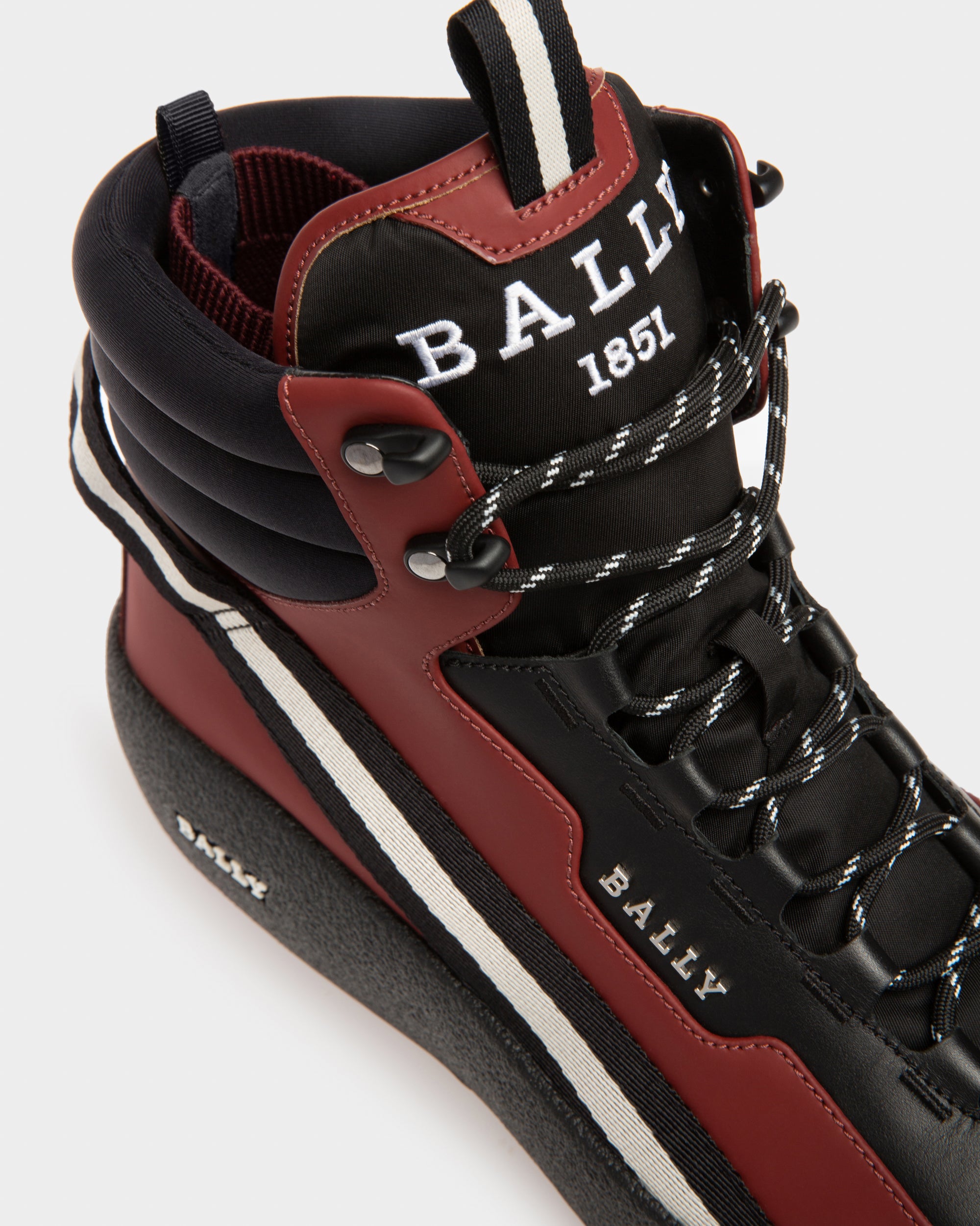 Clyde ブラック＆ヘリテージレッド レザー スノーブーツ - 男性 - Bally - 06