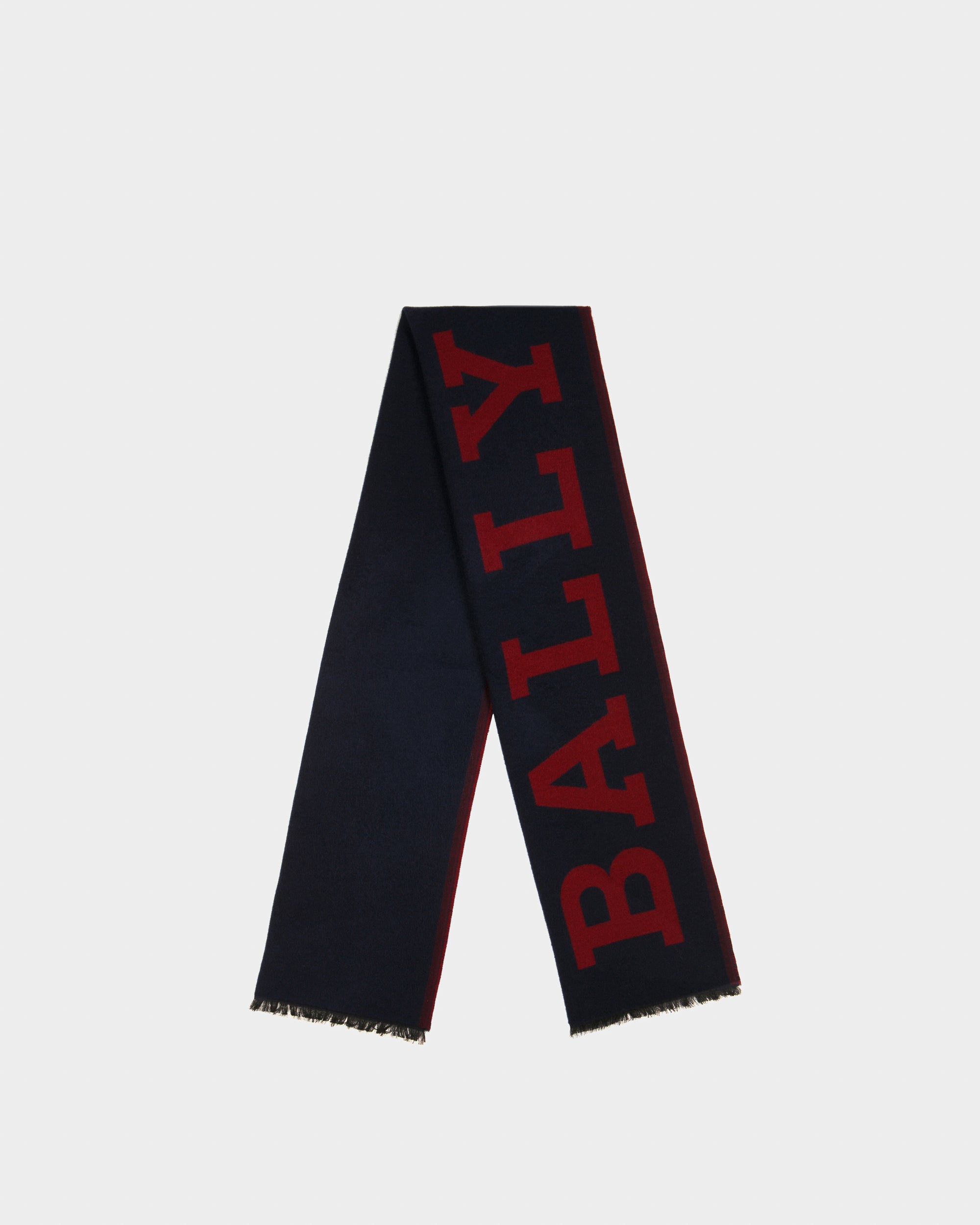 ネイビー ウール ミックス スカーフ - 男性 - Bally - 01