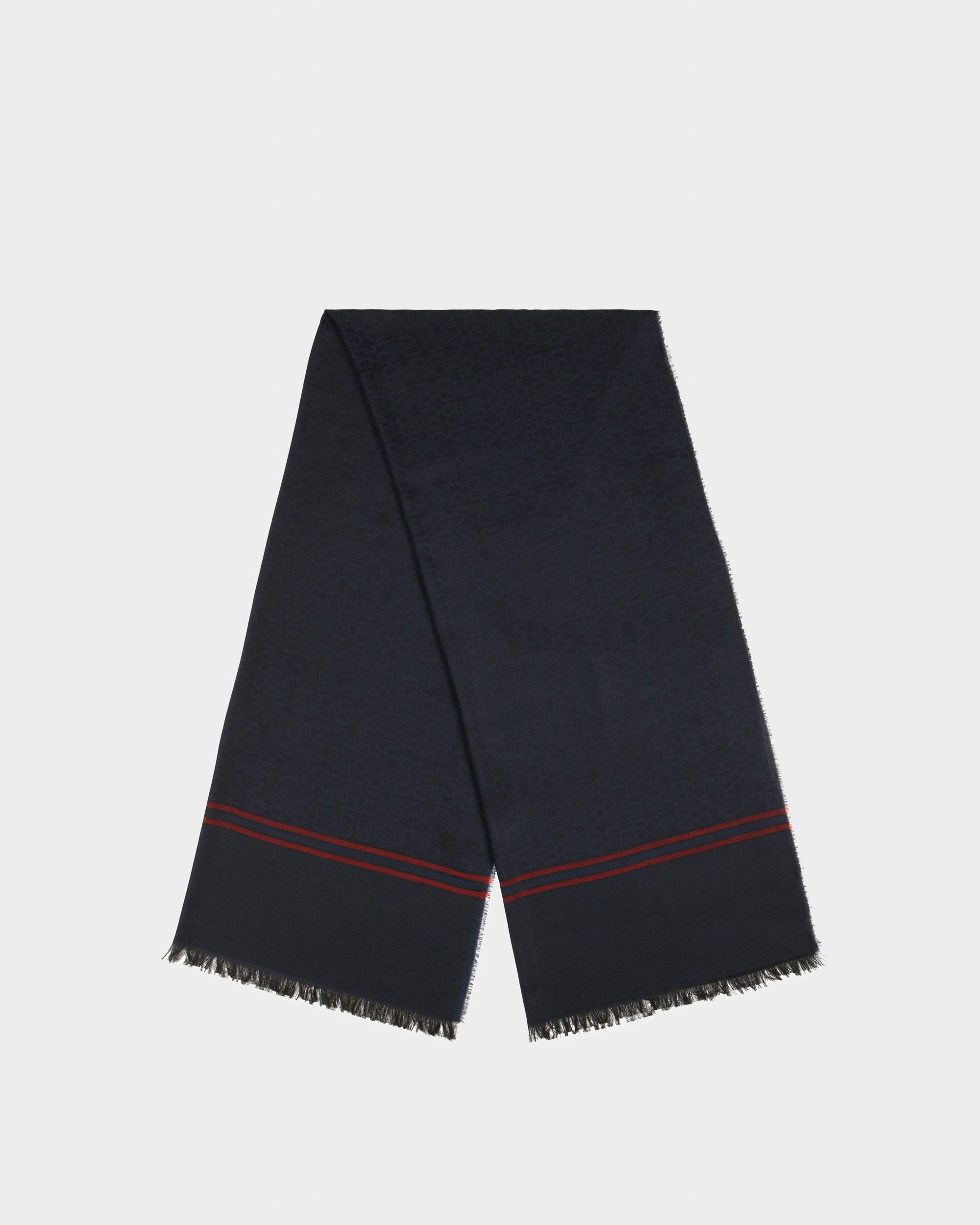 B-モノグラム スカーフ ネイビー モダールミックス スカーフ - 男性 - Bally - 01
