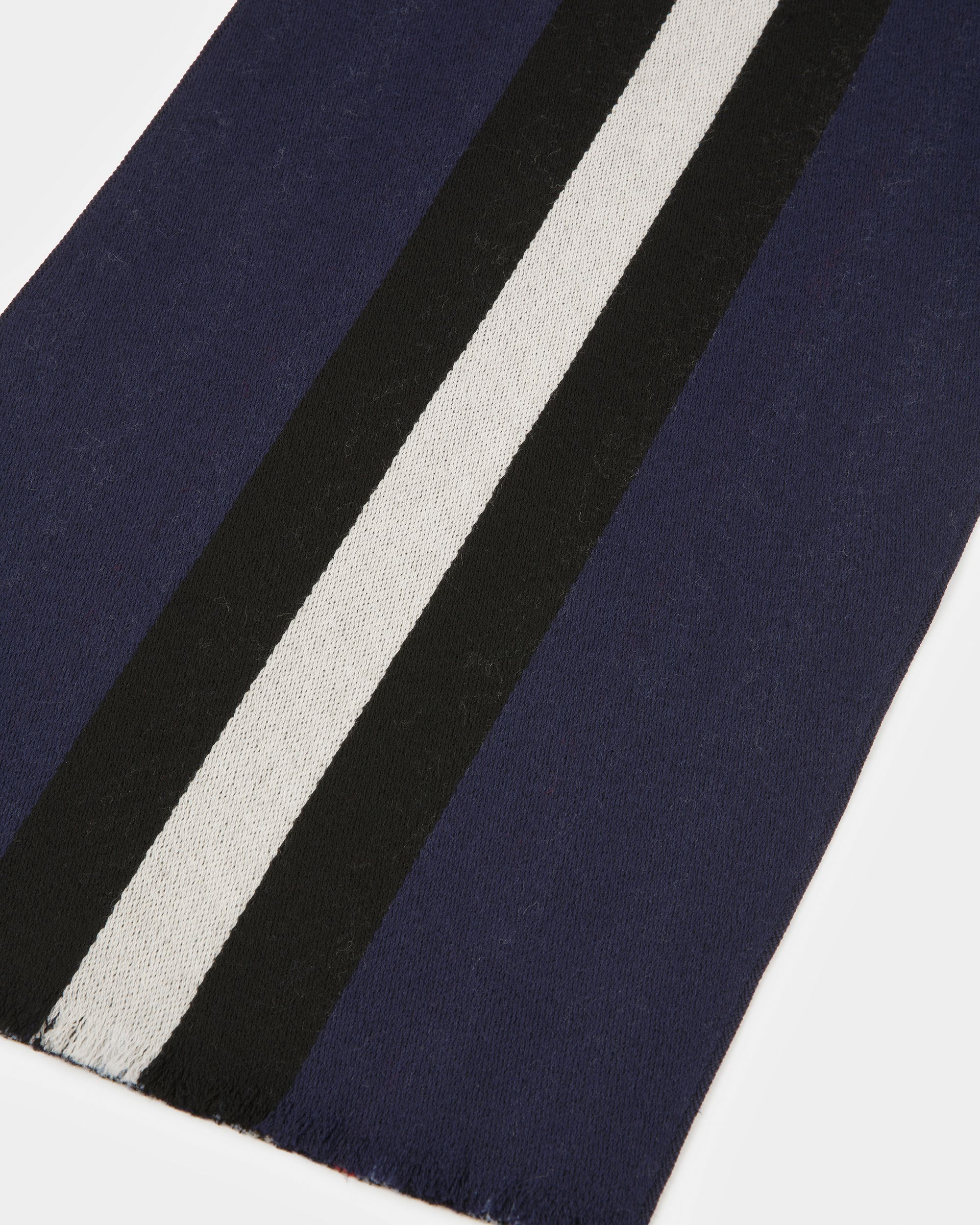 Bally Stripe シェブロン スカーフ ネイビー ウール スカーフ - 男性 - Bally - 02