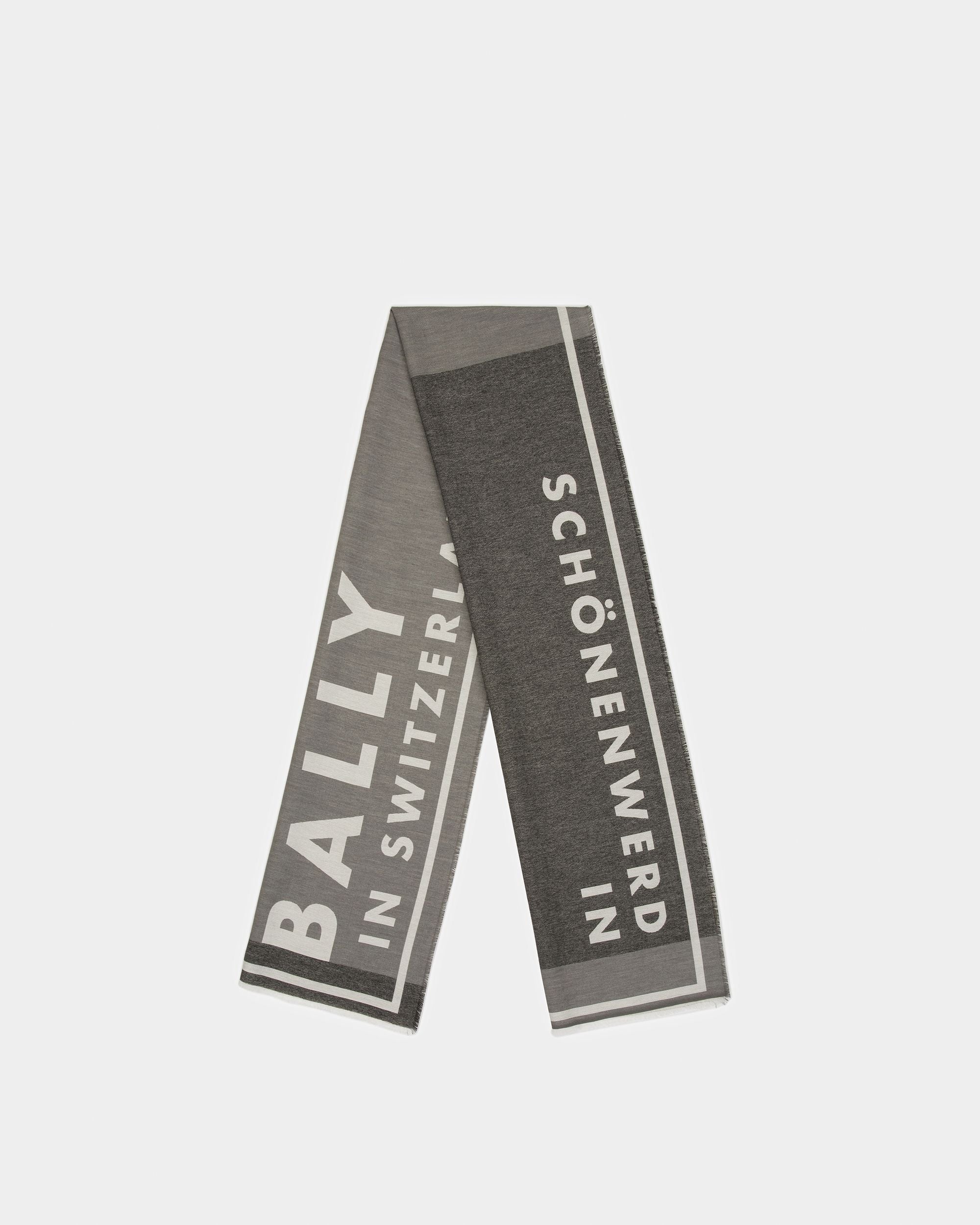 Bally In Switzerland スカーフ ダークミネラル＆ブラック コットン／ビスコース／ウール スカーフ - 男性 - Bally - 01