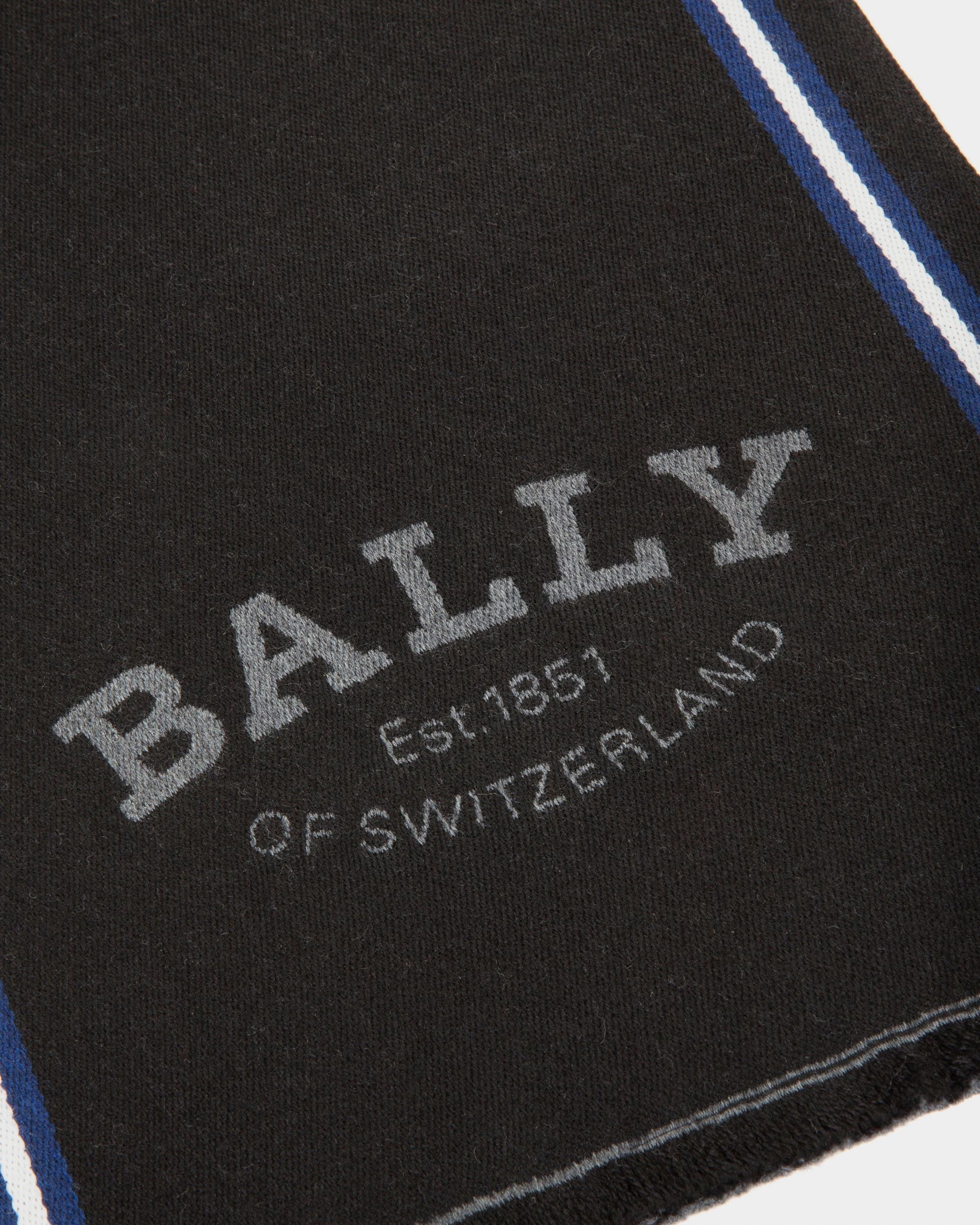 Bally スタンプ ジャカード スカーフ ブラック ウールジャカード スカーフ - 男性 - Bally - 02