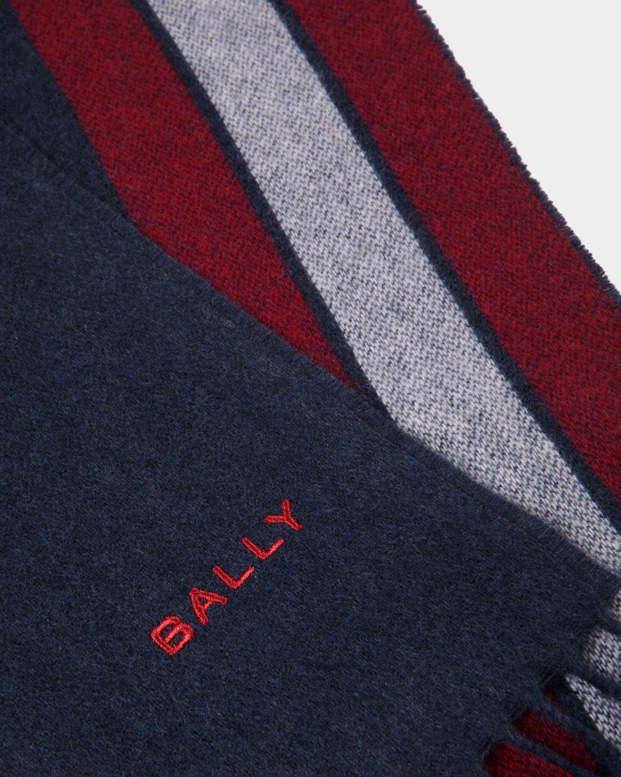 マフラー Bally Ribbon ネイビーブルー カシミアブレンド - 男性 - Bally - 03
