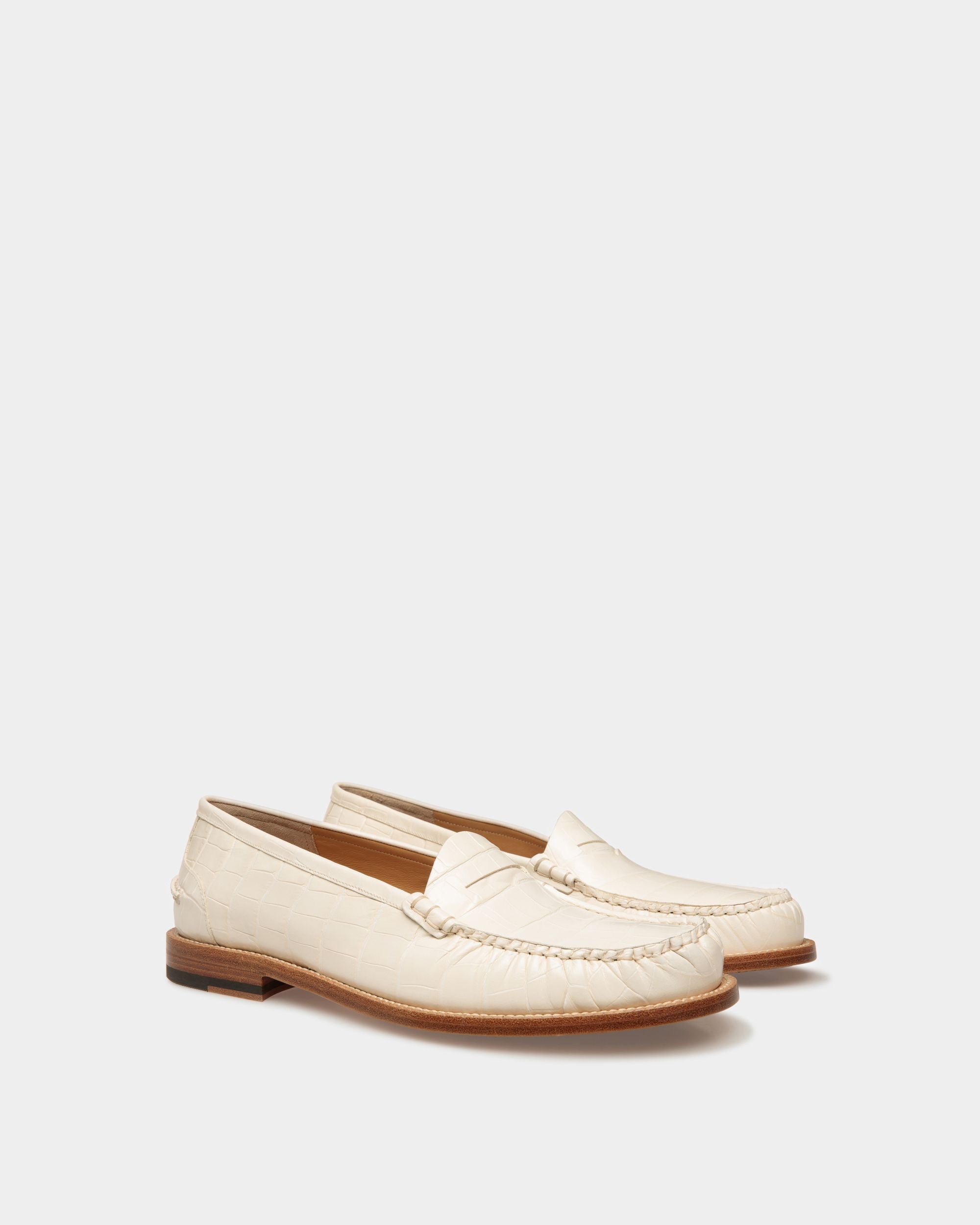 Rome モカシン ボーンホワイト レザー - 男性 - Bally - 02