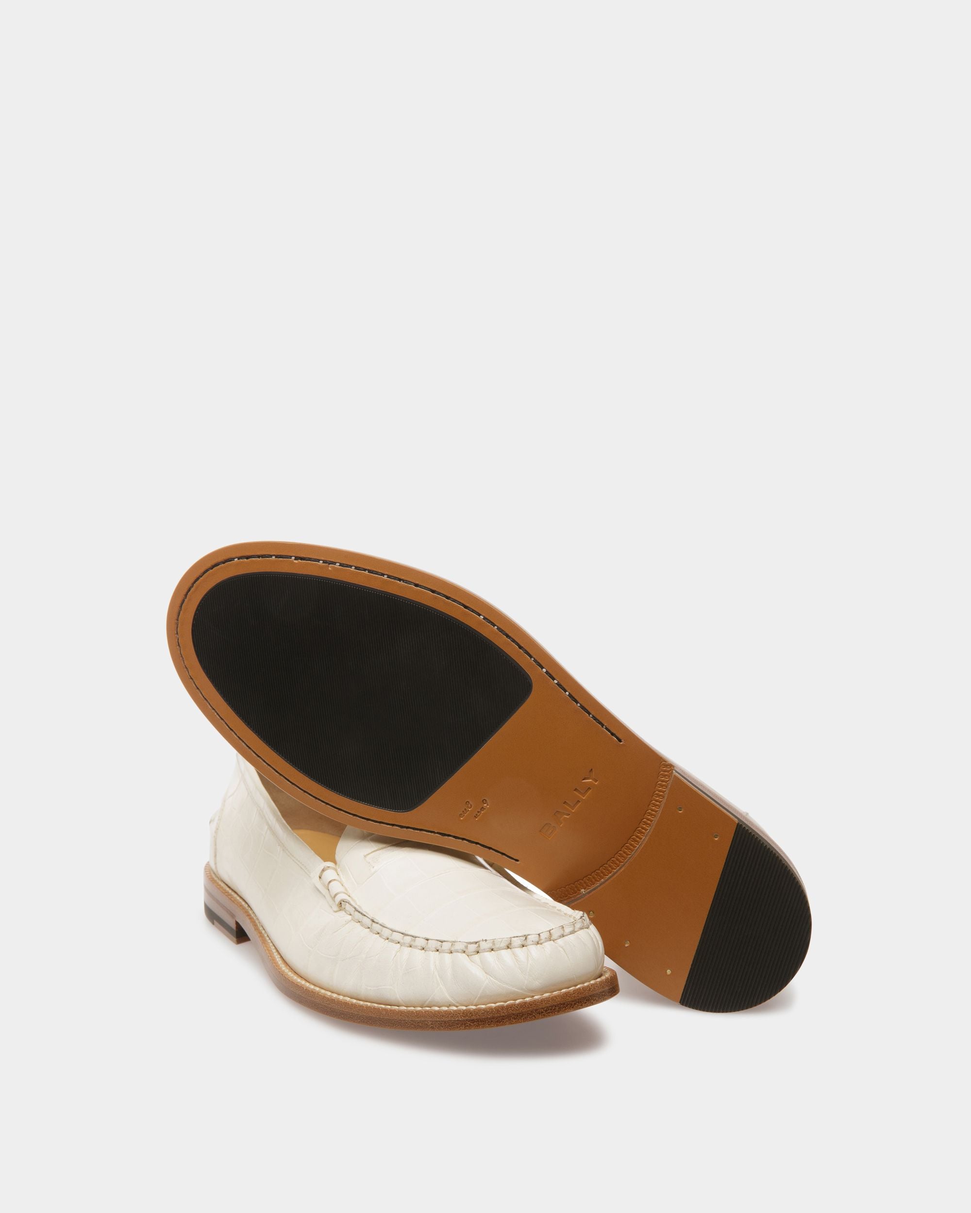 Rome モカシン ボーンホワイト レザー - 男性 - Bally - 04