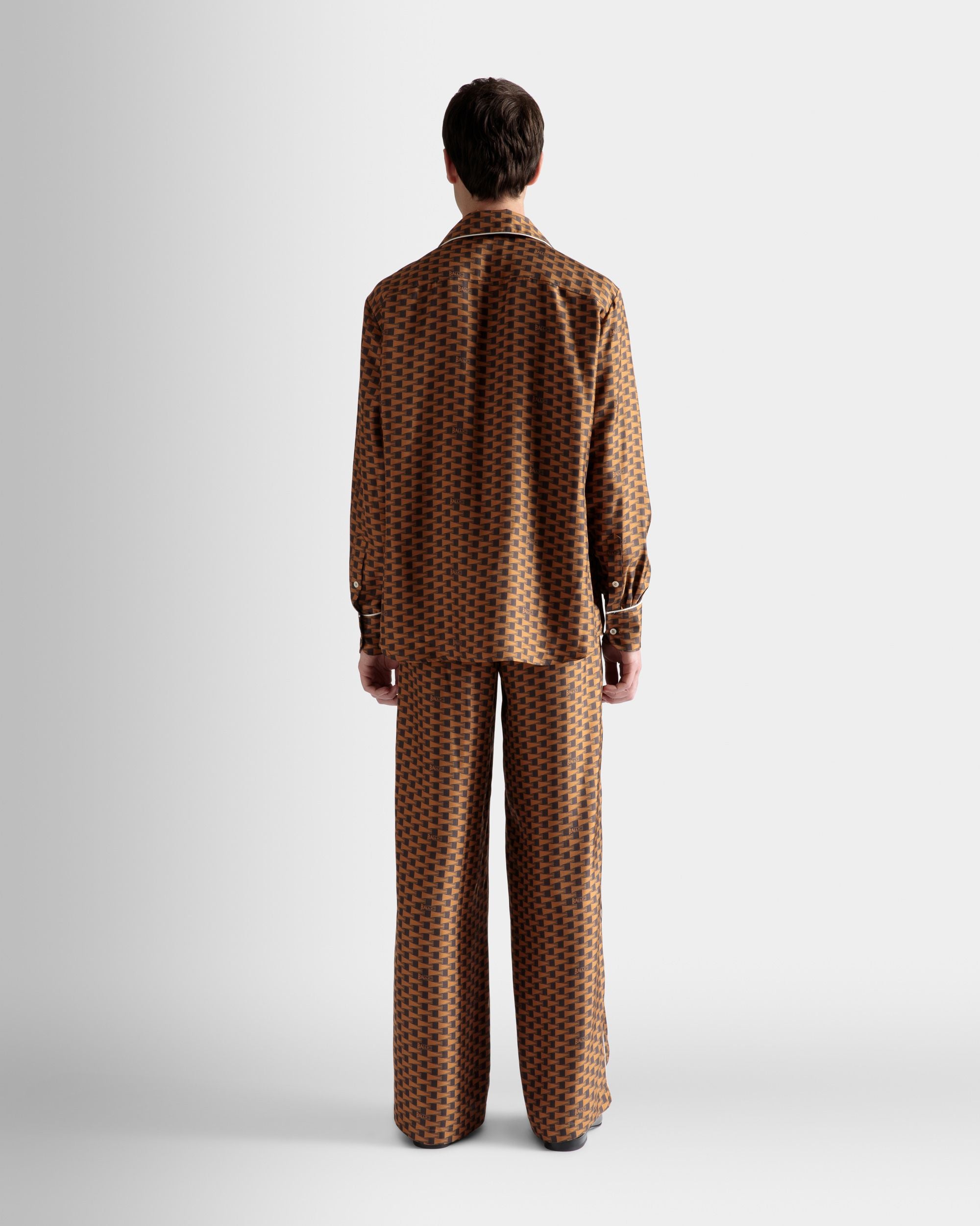 Pennant プリント シャツ ブラウン シルク - 男性 - Bally - 06