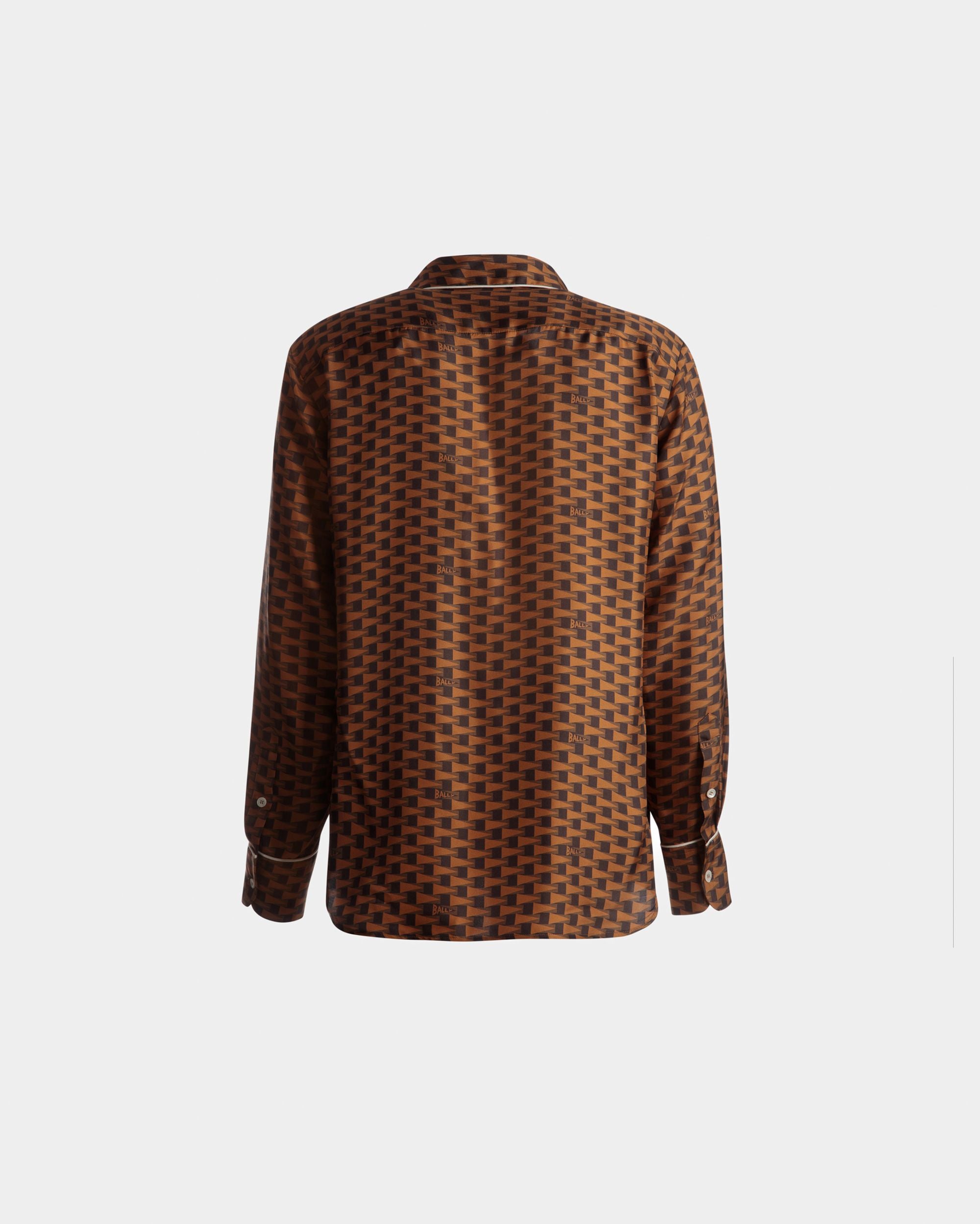 Pennant プリント シャツ ブラウン シルク - 男性 - Bally - 07