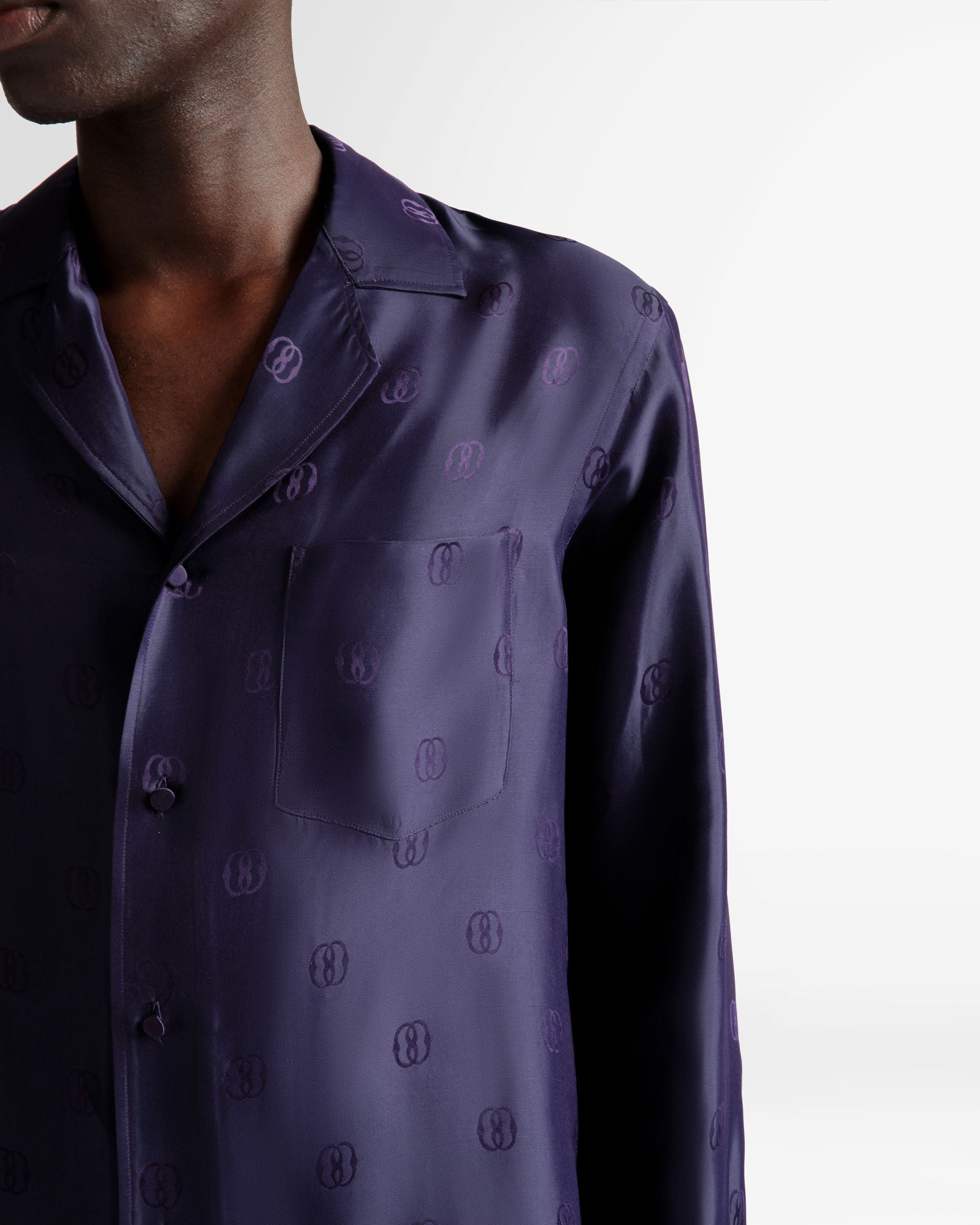 Emblem プリント シャツ オーキッド シルク - 男性 - Bally - 03