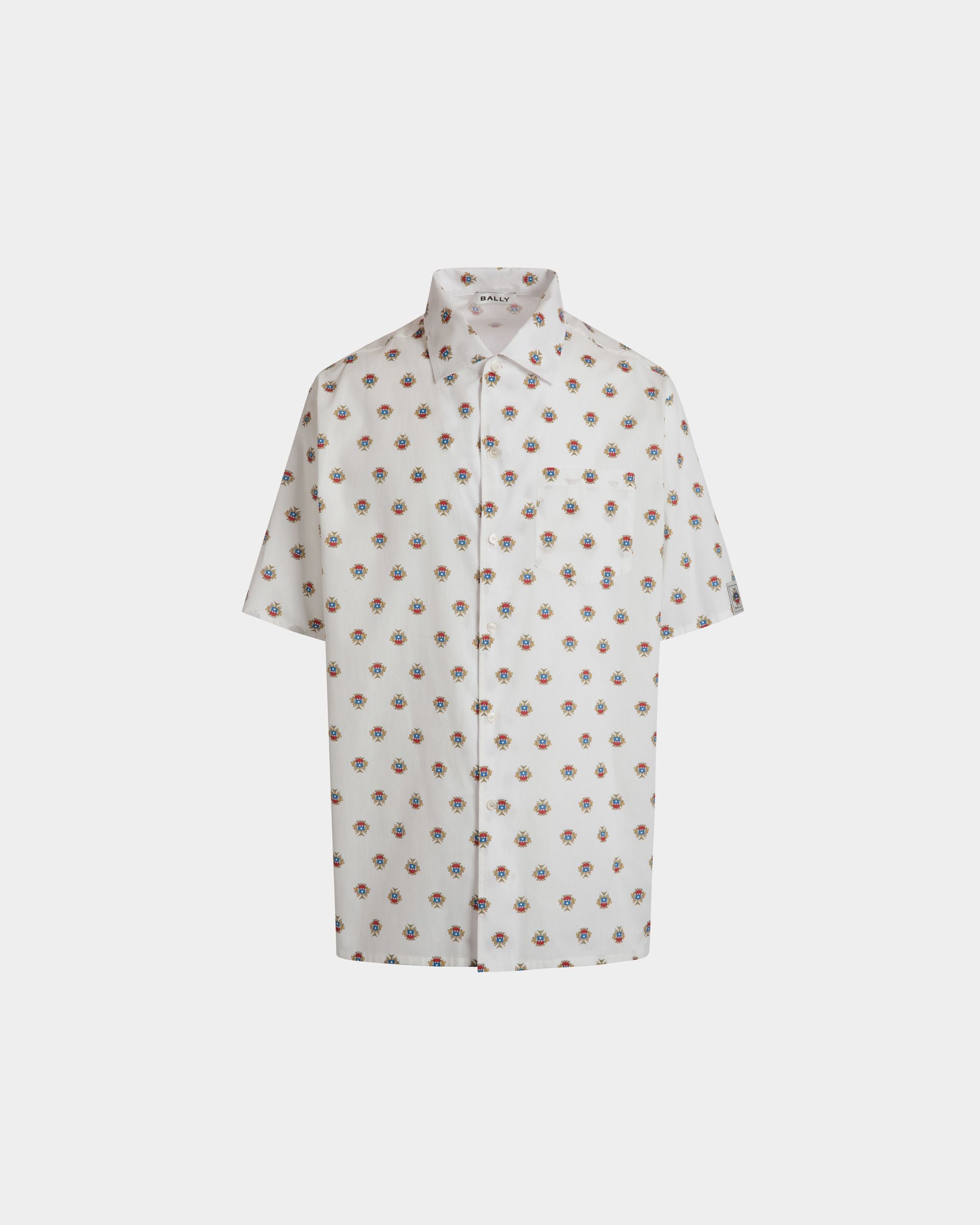 ボウリングシャツ ホワイト コットン Ballyクレストプリント - 男性 - Bally - 01