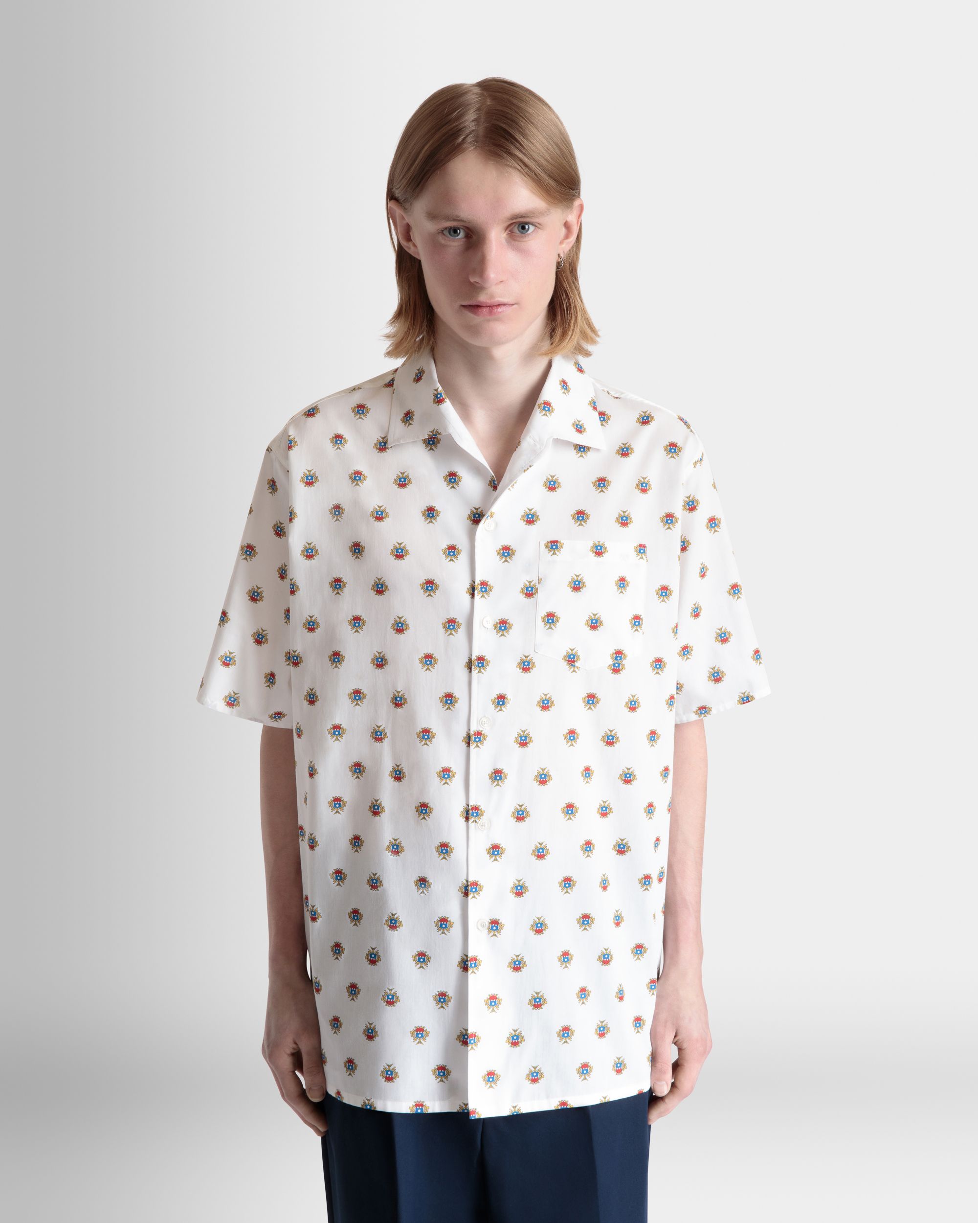 ボウリングシャツ ホワイト コットン Ballyクレストプリント - 男性 - Bally - 08