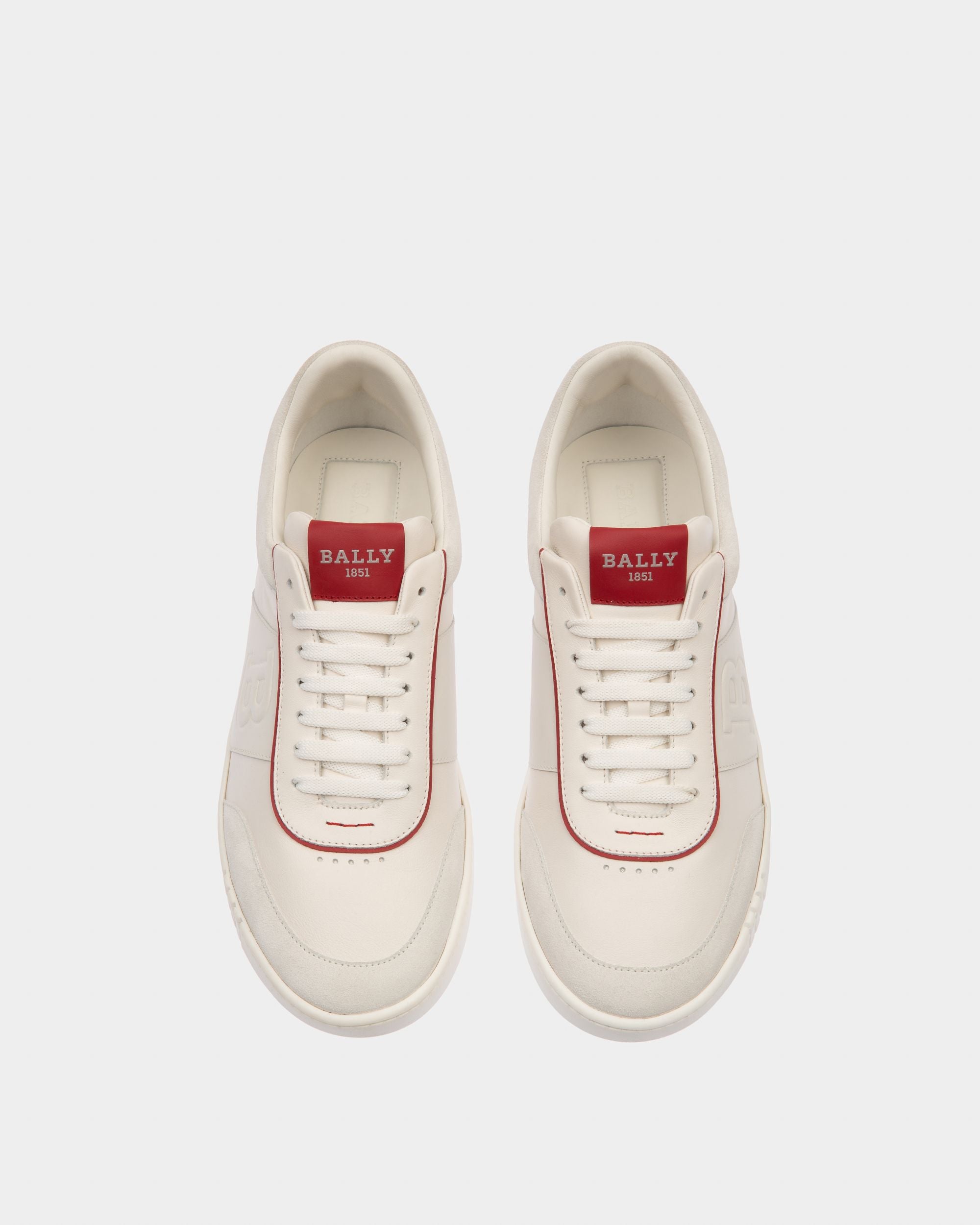 Wallys ホワイト＆レッド レザー＆スエード スニーカー - 男性 - Bally - 02