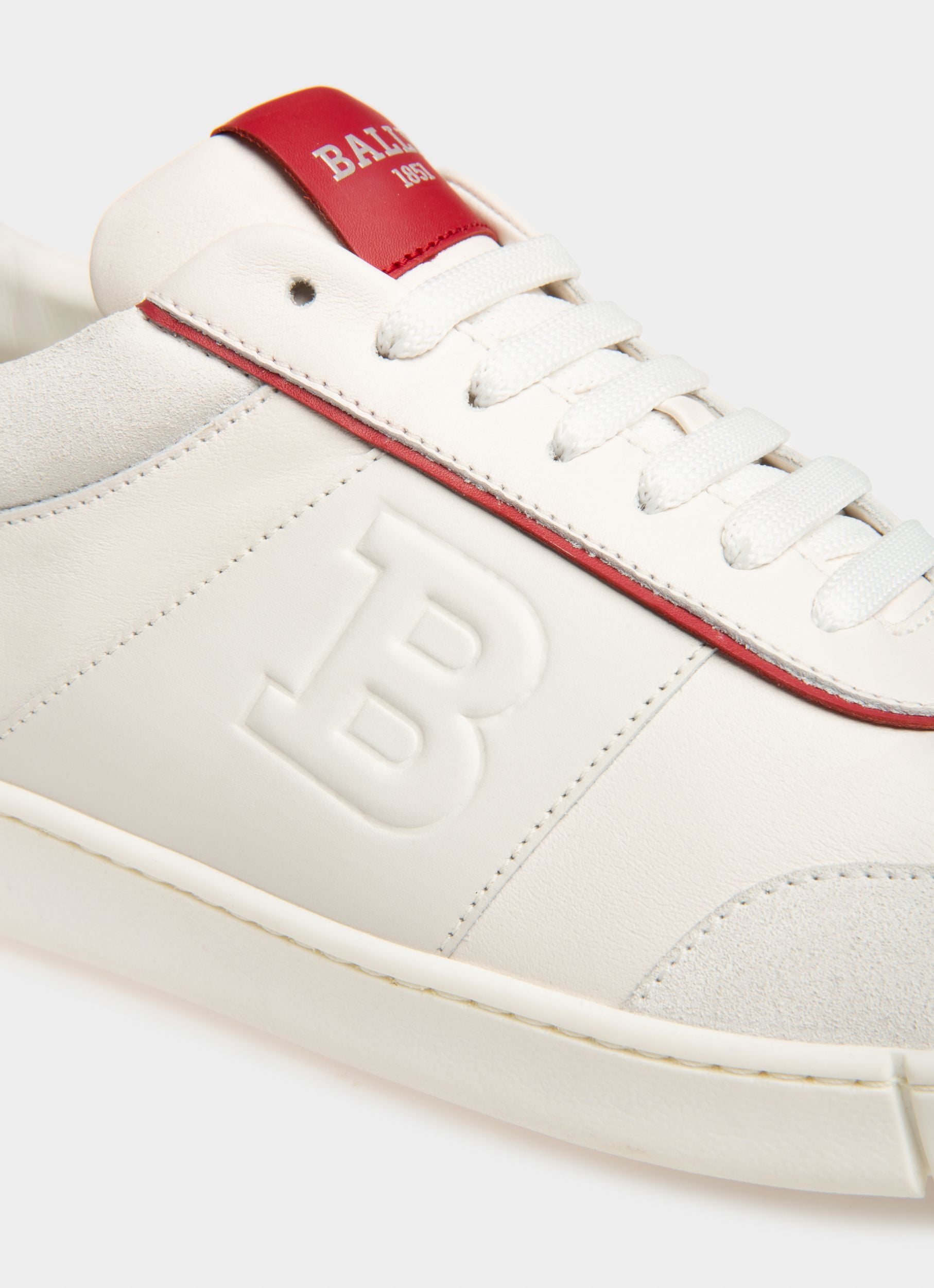 Wallys ホワイト＆レッド レザー＆スエード スニーカー - 男性 - Bally - 06