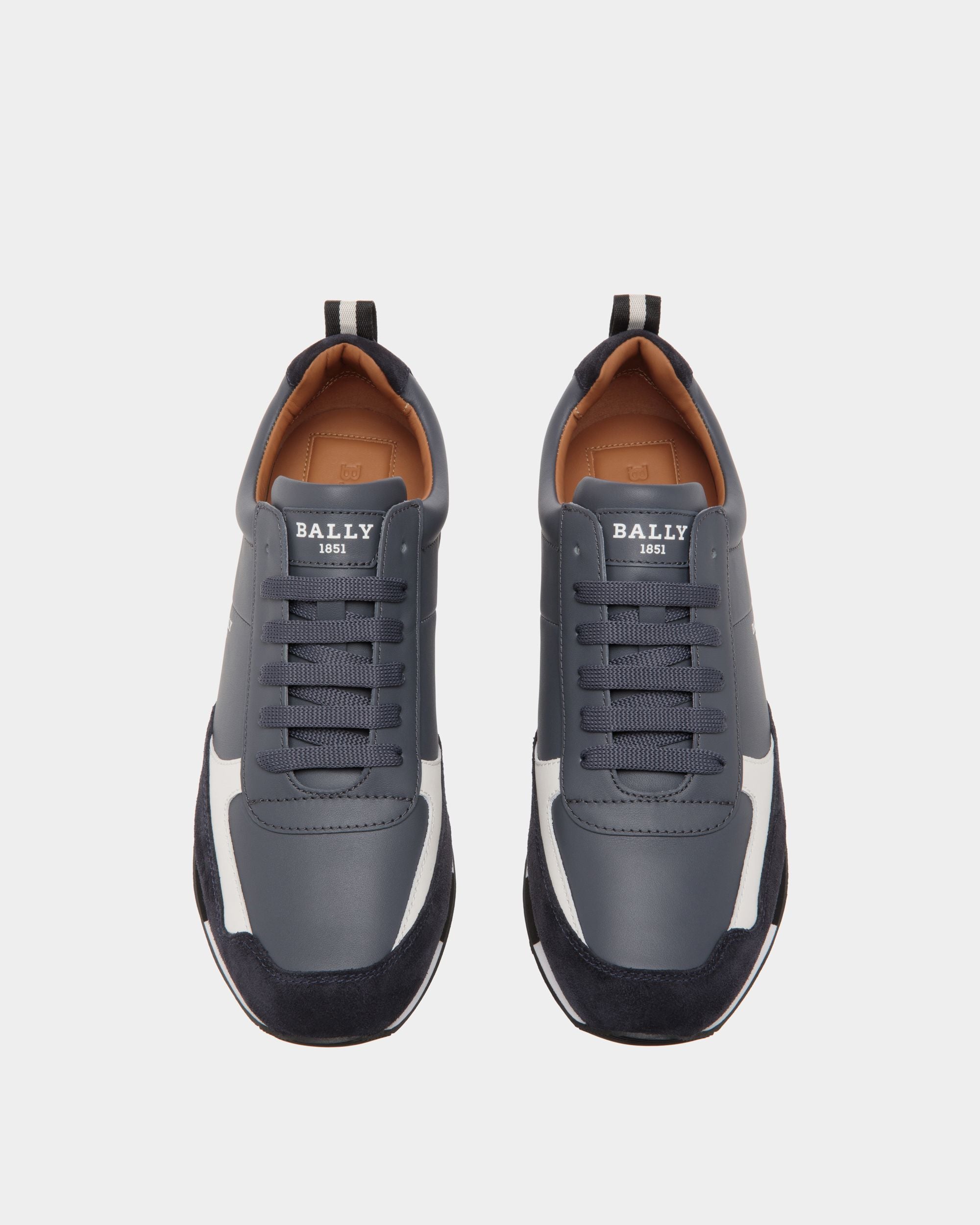 Sneaker In Grey Leather - 男性 - Bally - 04