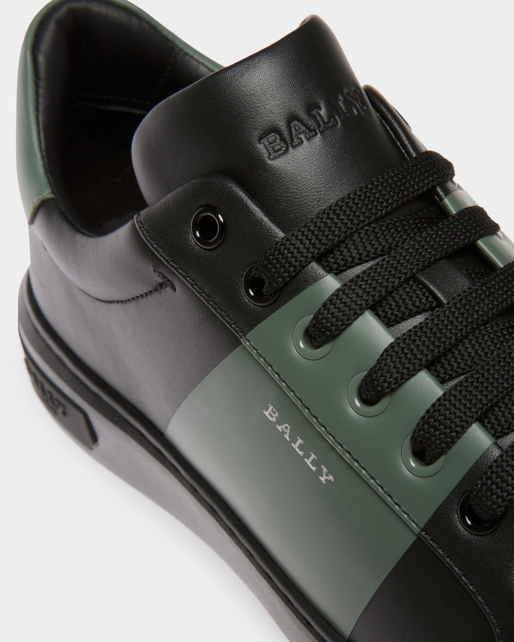 Mitty ブラック＆グリーン レザー スニーカー - 男性 - Bally - 06