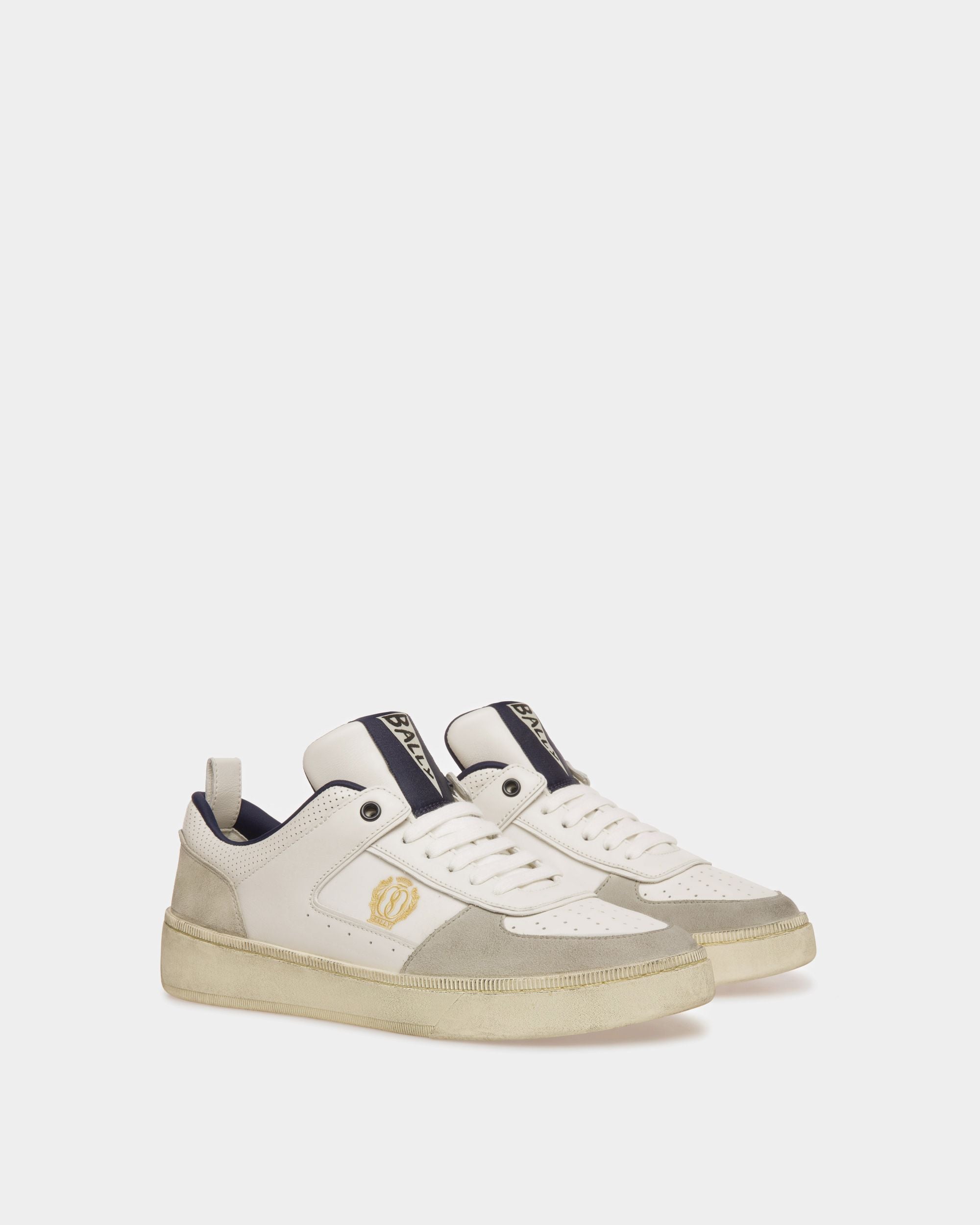 Raise スニーカー ダスティホワイト＆ミッドナイト レザー＆ファブリック - 男性 - Bally - 02