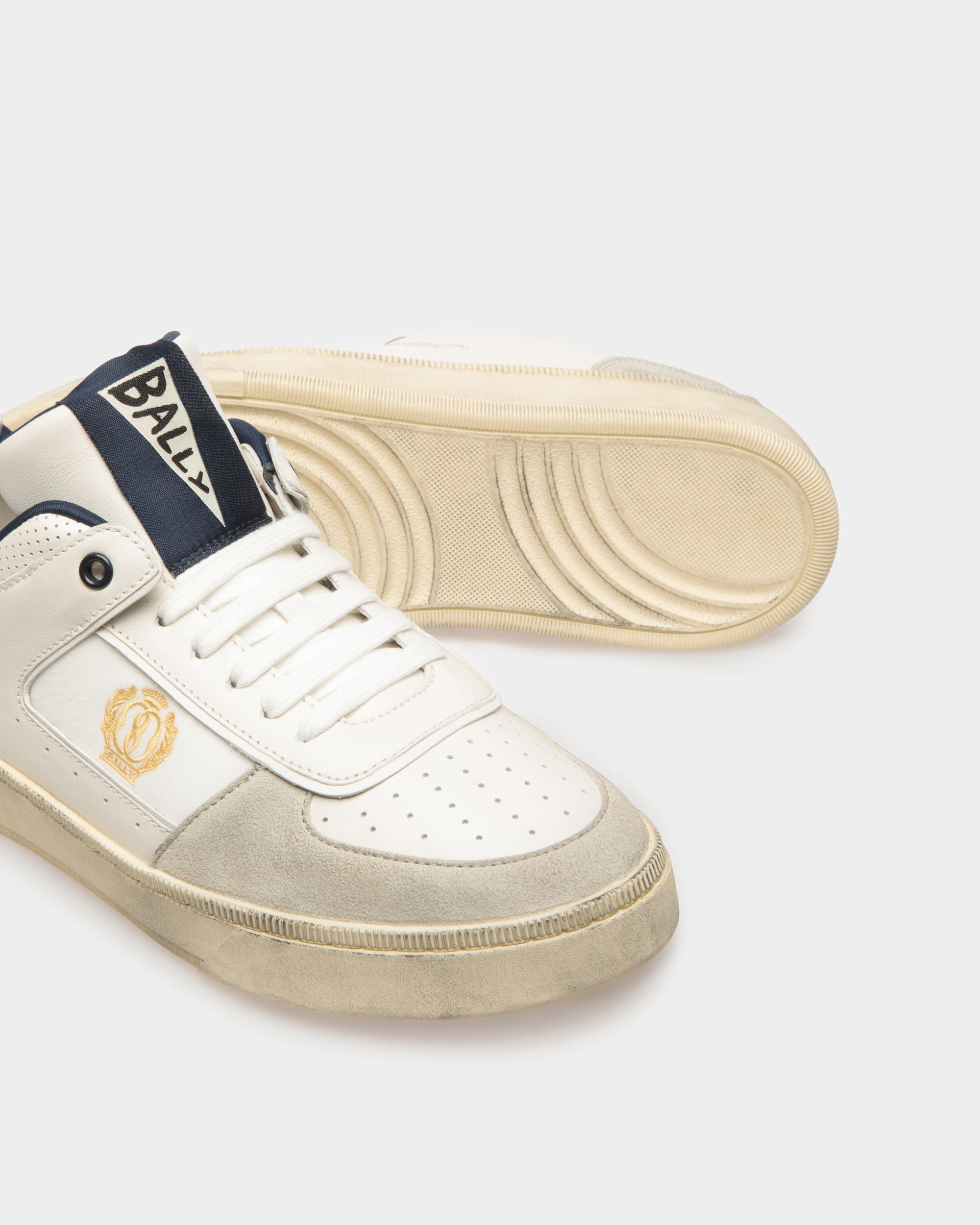 Raise スニーカー ダスティホワイト＆ミッドナイト レザー＆ファブリック - 男性 - Bally - 04