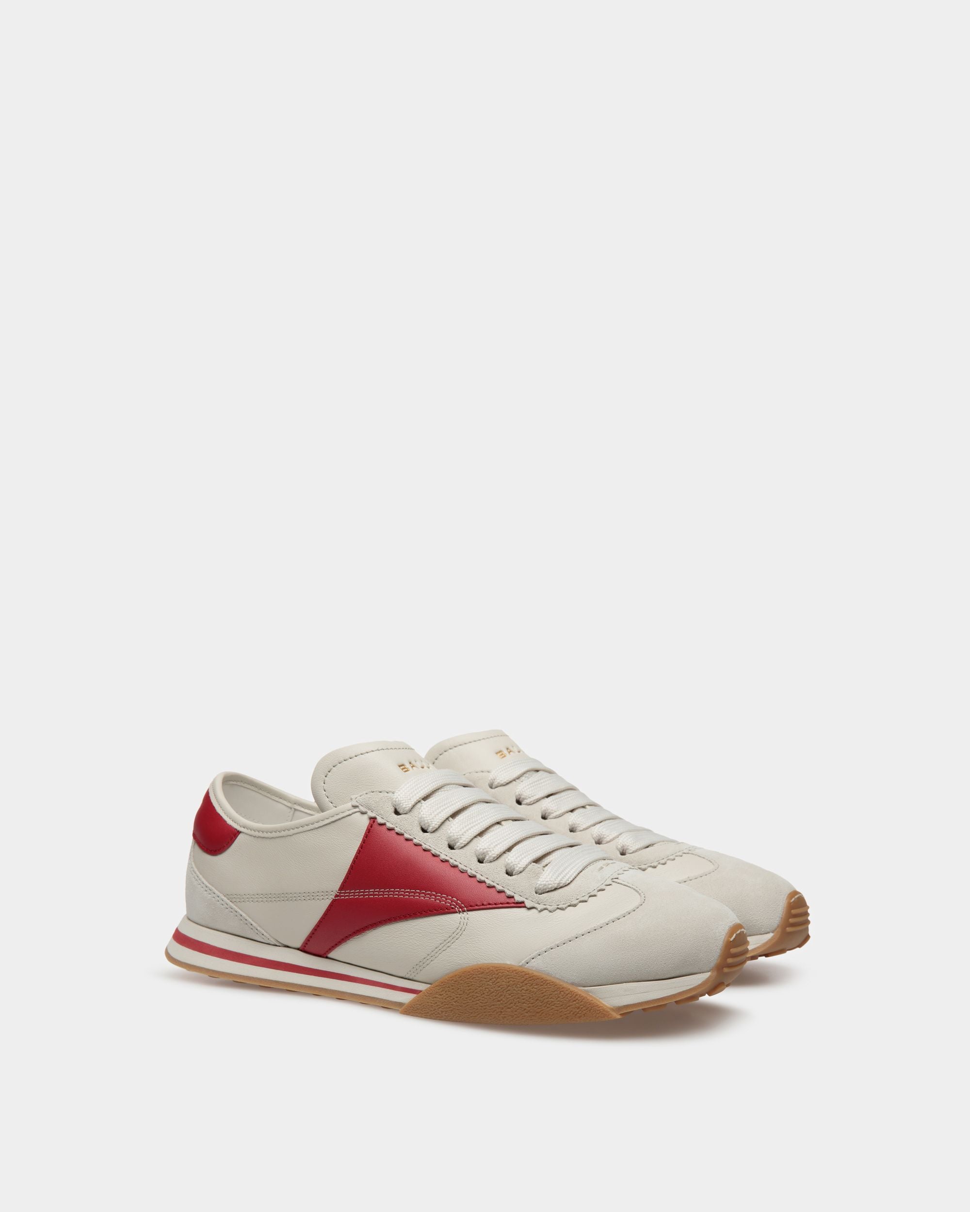 Sussex スニーカー ダスティホワイト＆ディープルビー レザー - 男性 - Bally - 02