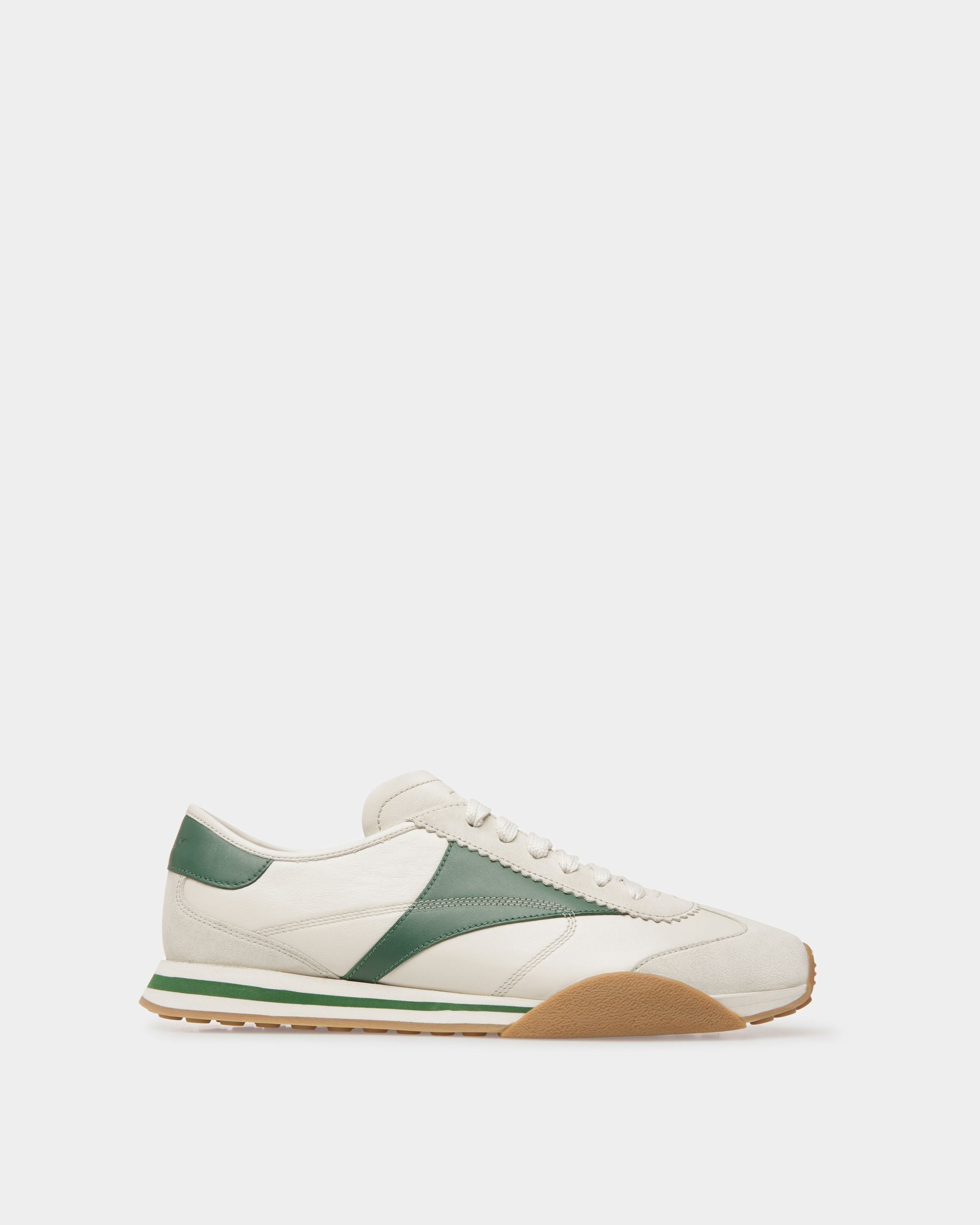 Sussex スニーカー ダスティホワイト＆ケリーグリーン レザー - 男性 - Bally - 01