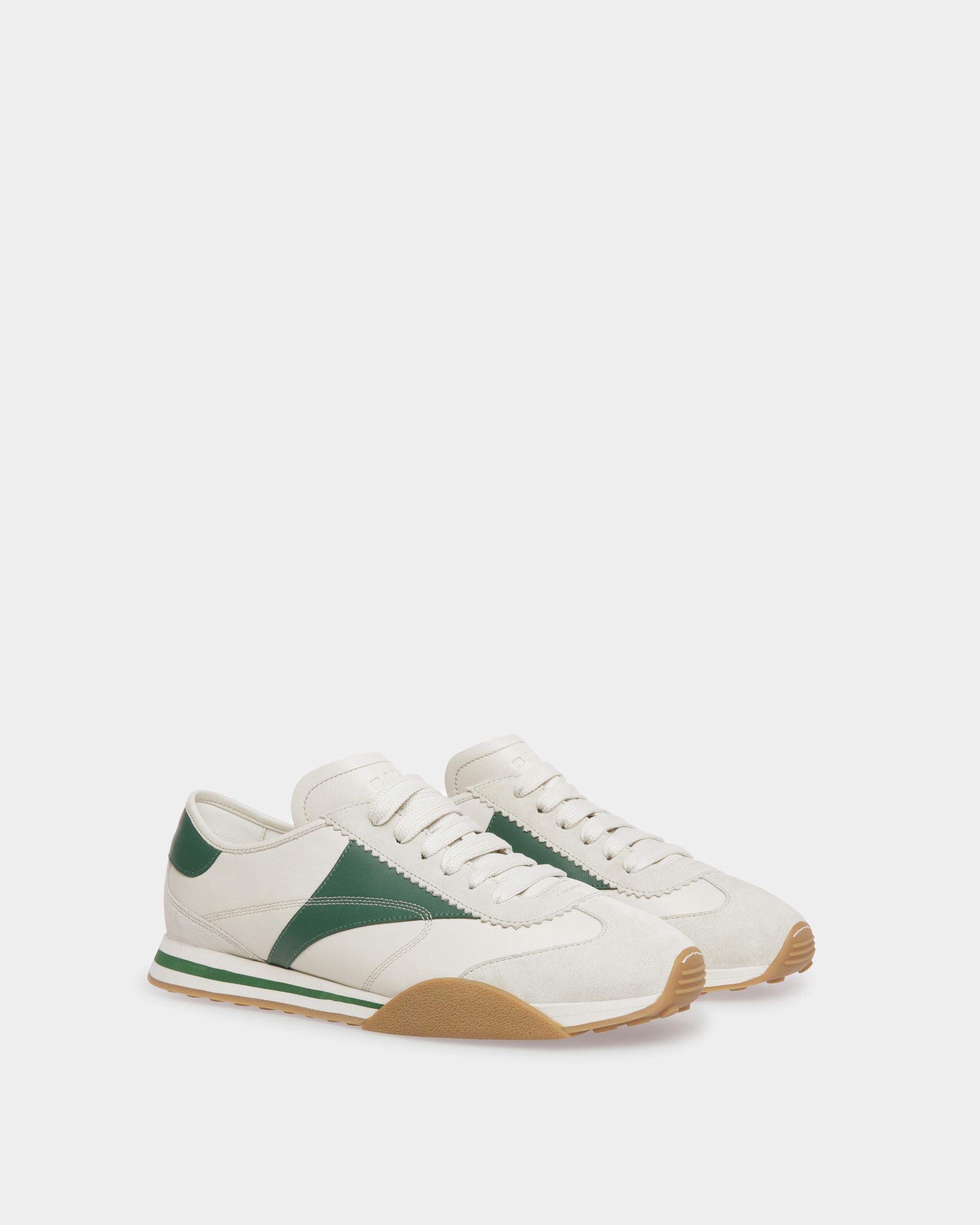 Sussex スニーカー ダスティホワイト＆ケリーグリーン レザー - 男性 - Bally - 03
